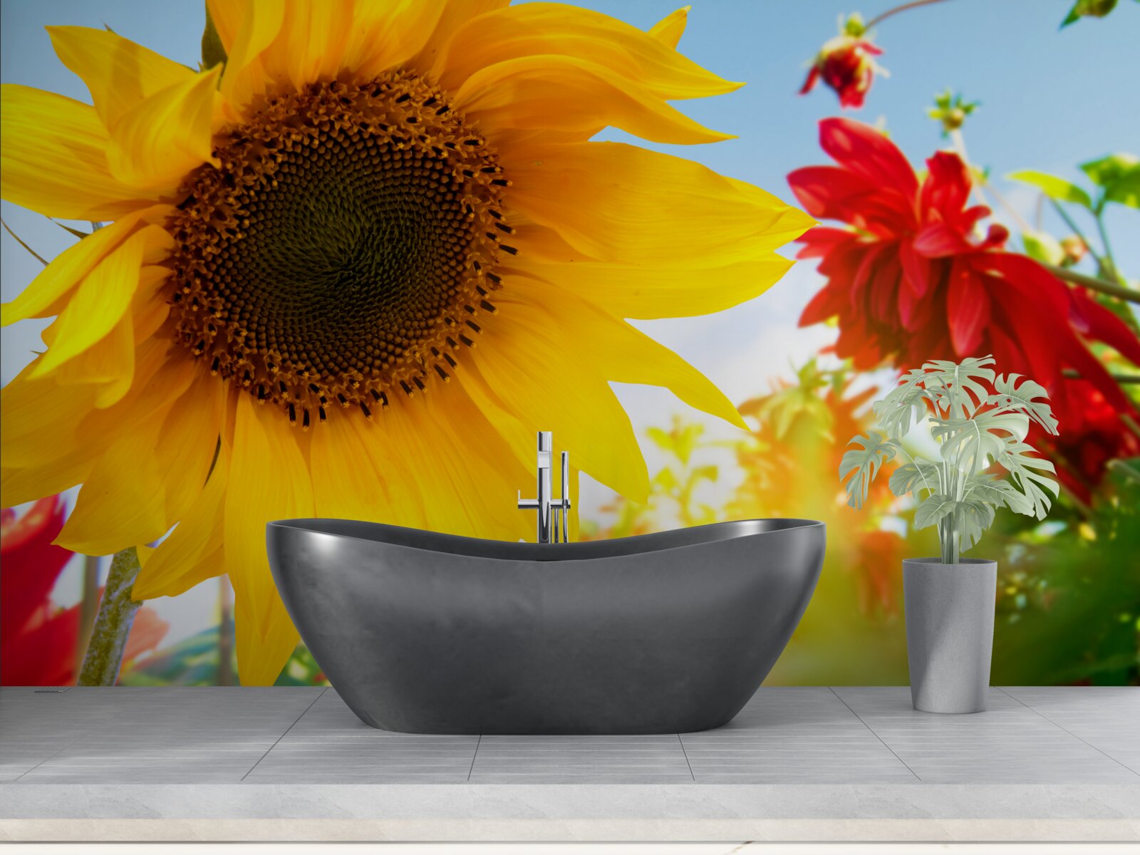 Фотошпалери сонячний соняшник у сонячний день