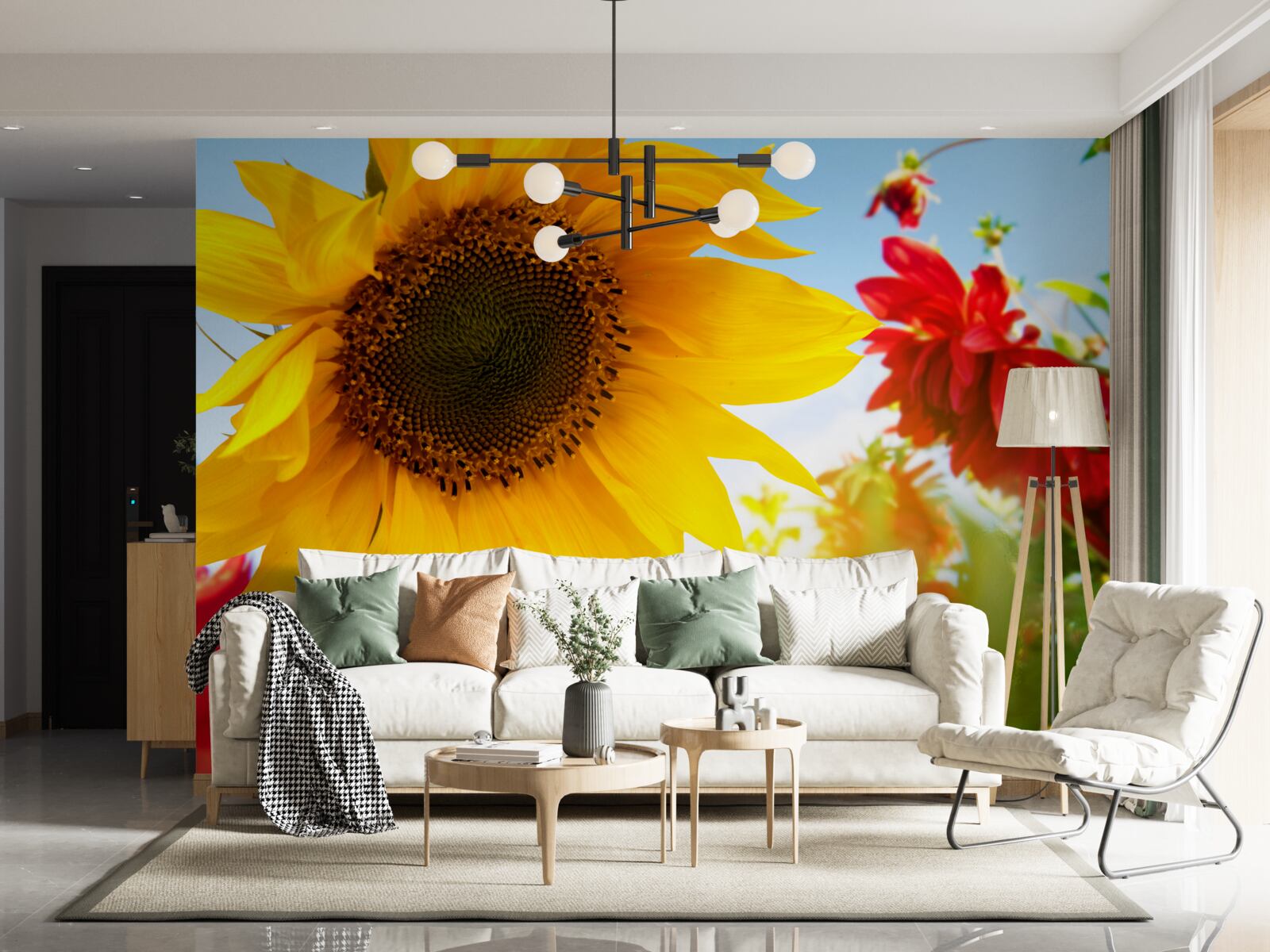 Фотошпалери сонячний соняшник у сонячний день