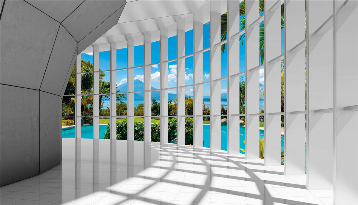 Фотошпалери сучасний стиль у передпокої, що створює відчуття перспективи