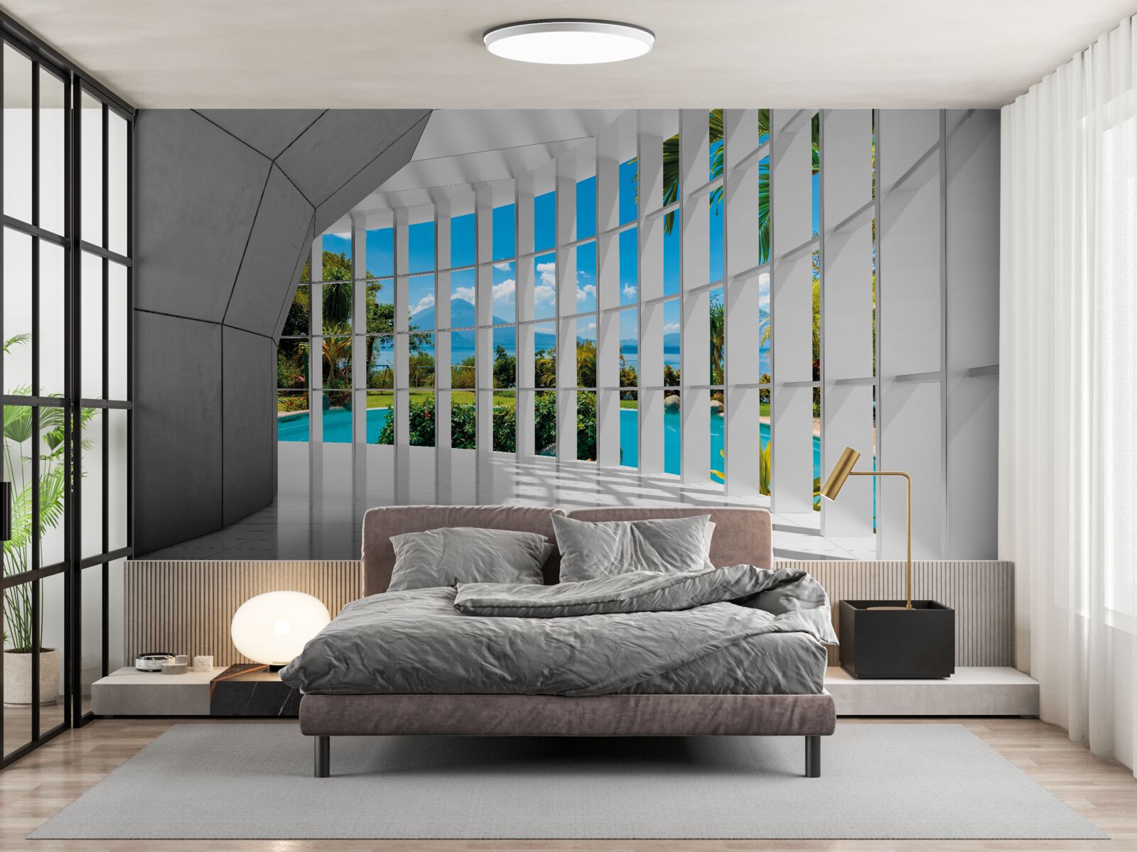 Фотошпалери сучасний стиль у передпокої, що створює відчуття перспективи