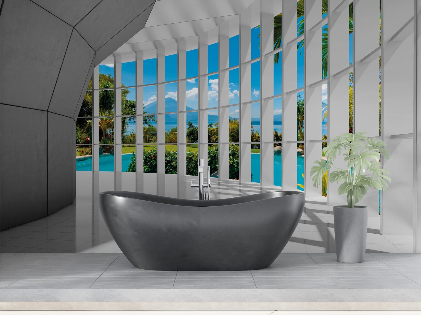 Фотошпалери сучасний стиль у передпокої, що створює відчуття перспективи