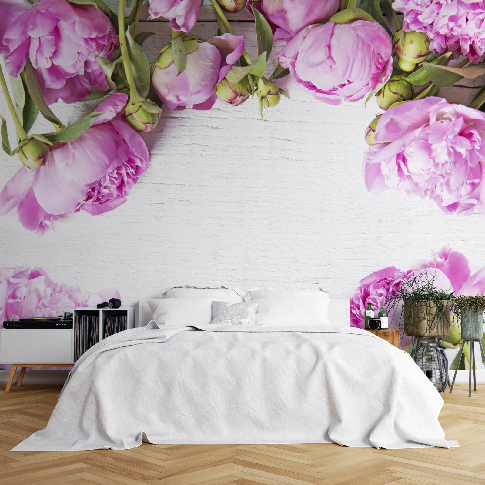 Фотошпалери фіолетові квіти в оздобленні