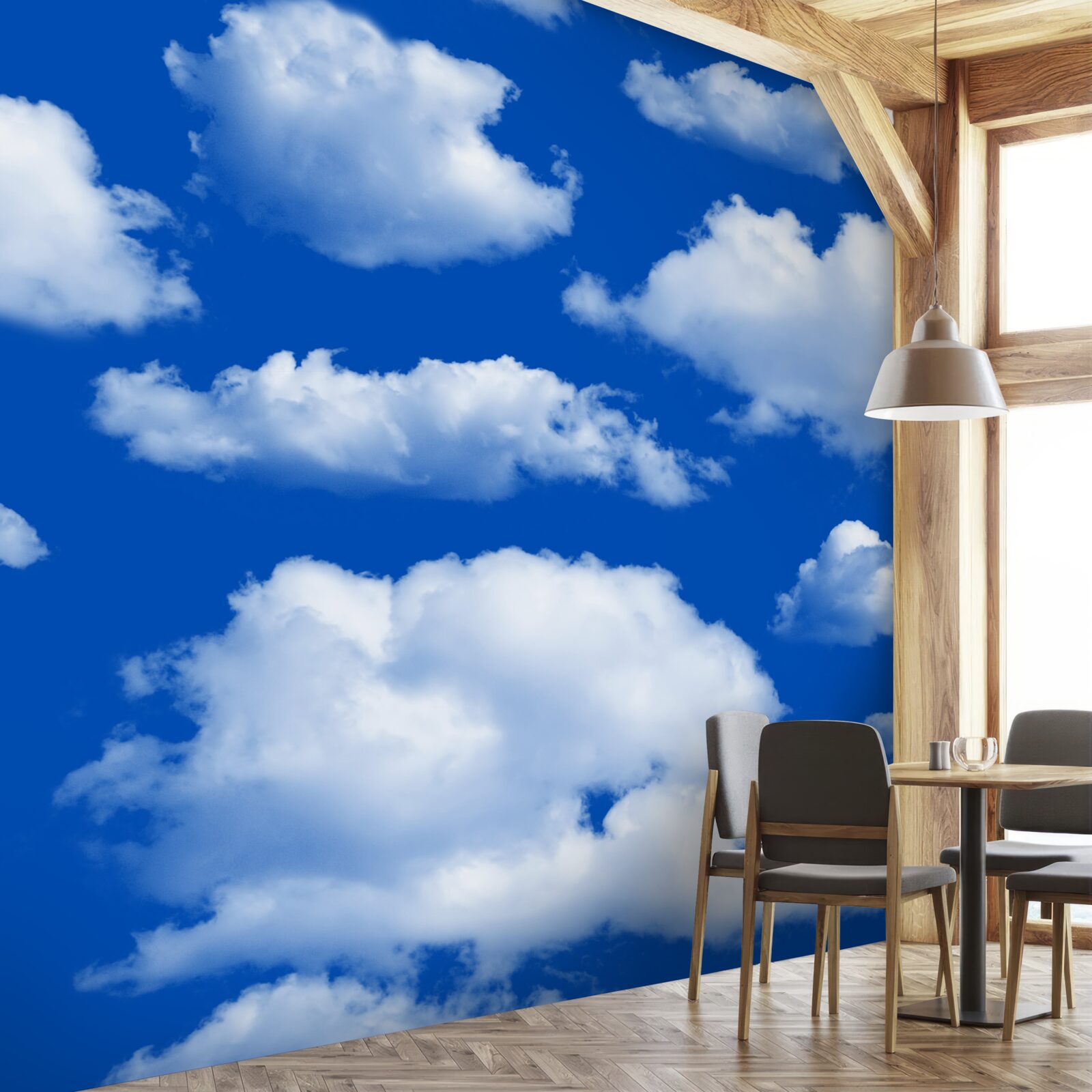 Фотошпалери безліч форм білосніжних хмар на небі