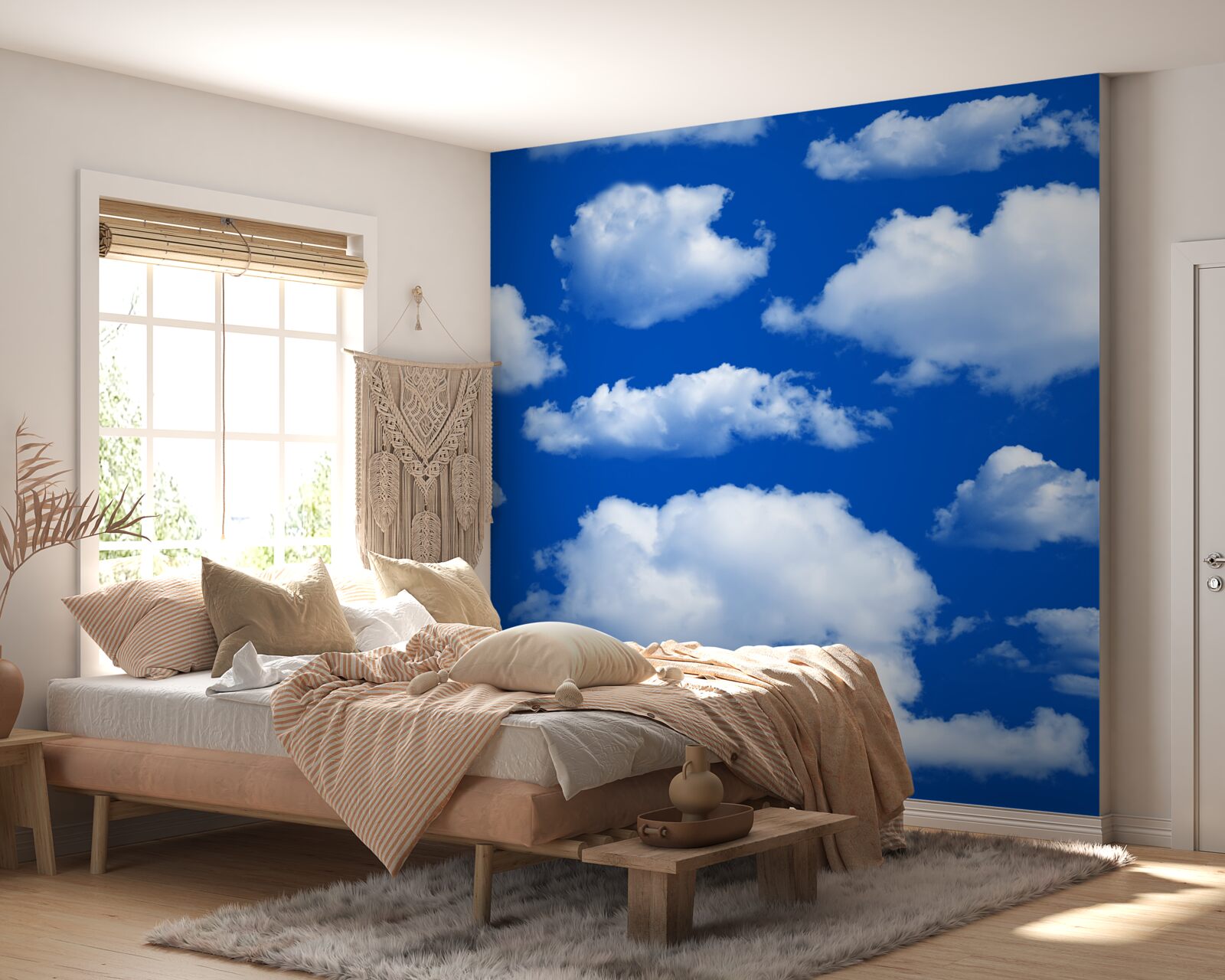 Фотошпалери безліч форм білосніжних хмар на небі