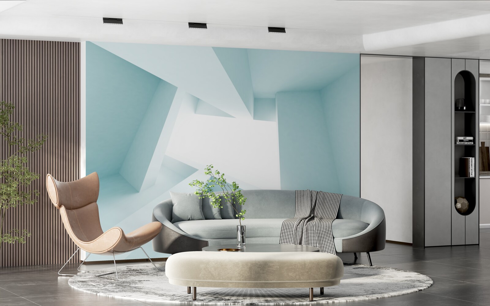 Фотошпалери геометричні фігури в абстрактній відстані