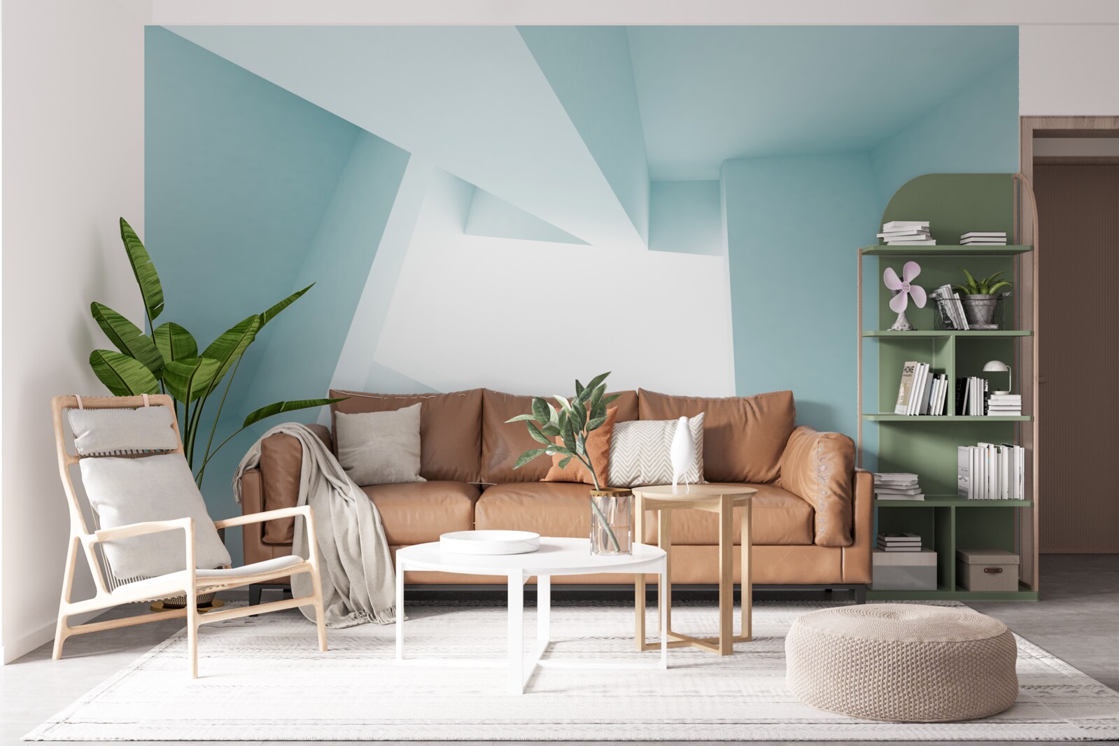 Фотошпалери геометричні фігури в абстрактній відстані