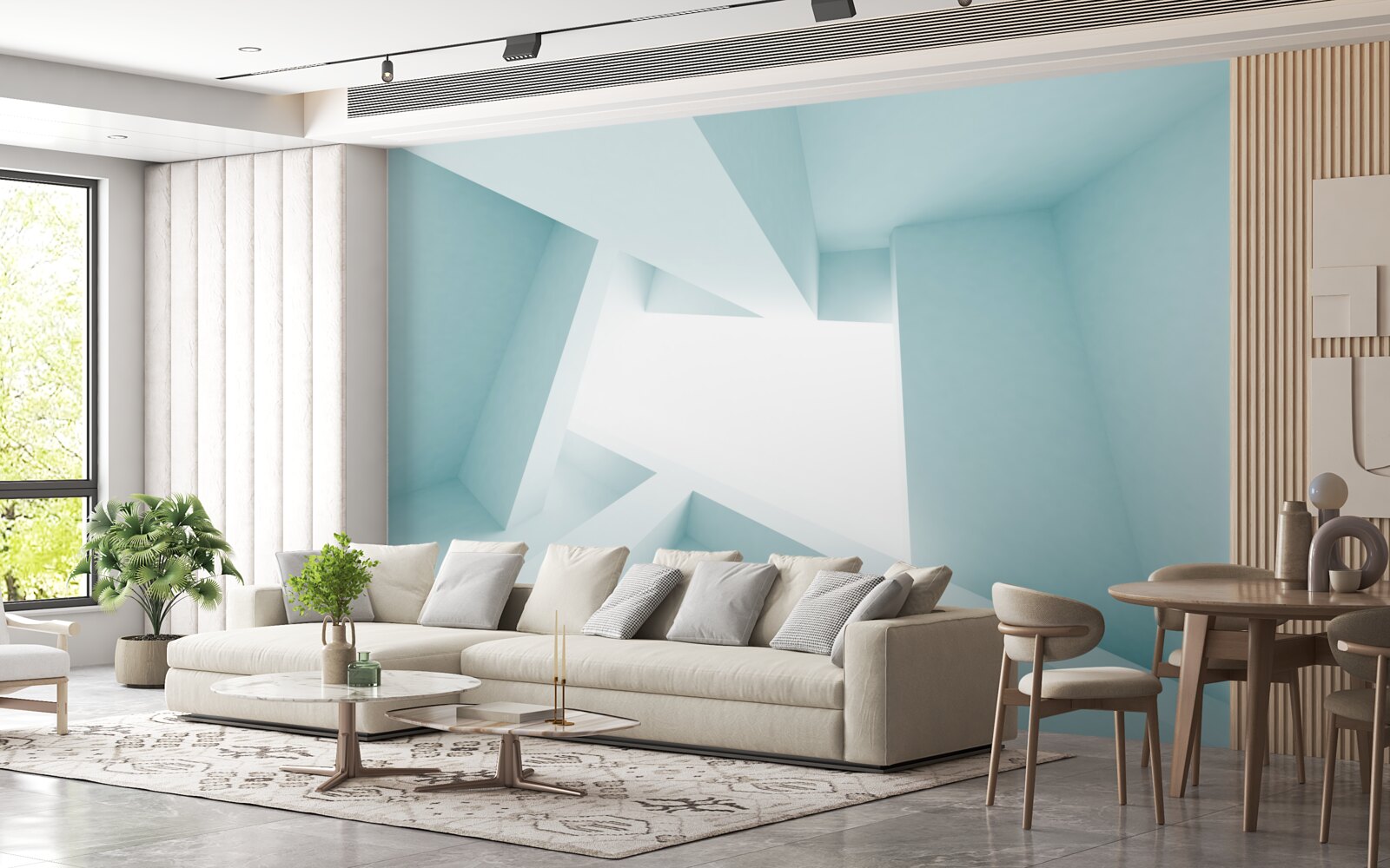 Фотошпалери геометричні фігури в абстрактній відстані