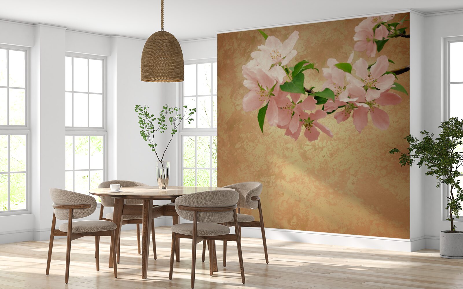 Фотошпалери молоді ніжні квіти сакури