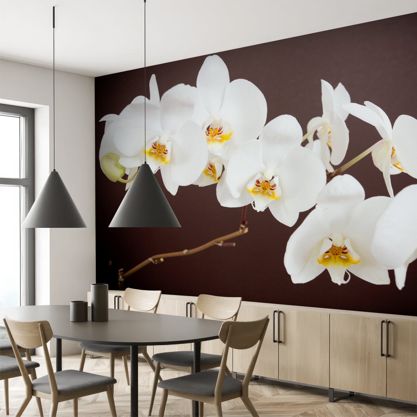 Фотошпалери білі молоді квіти дерев