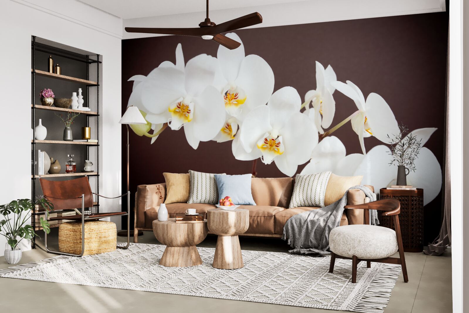 Фотошпалери білі молоді квіти дерев