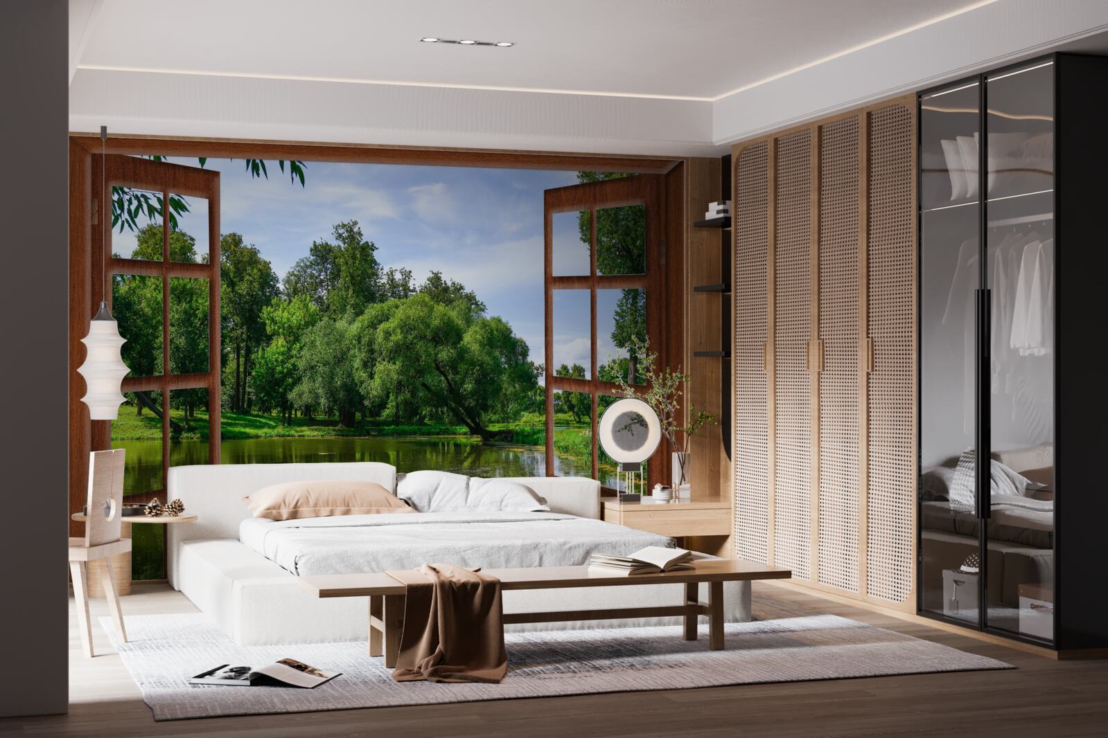 Фотошпалери панорамний природний ландшафт за вікном