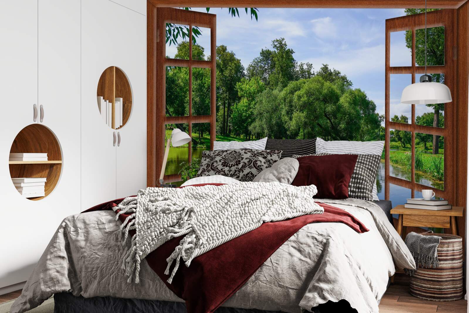 Фотошпалери панорамний природний ландшафт за вікном