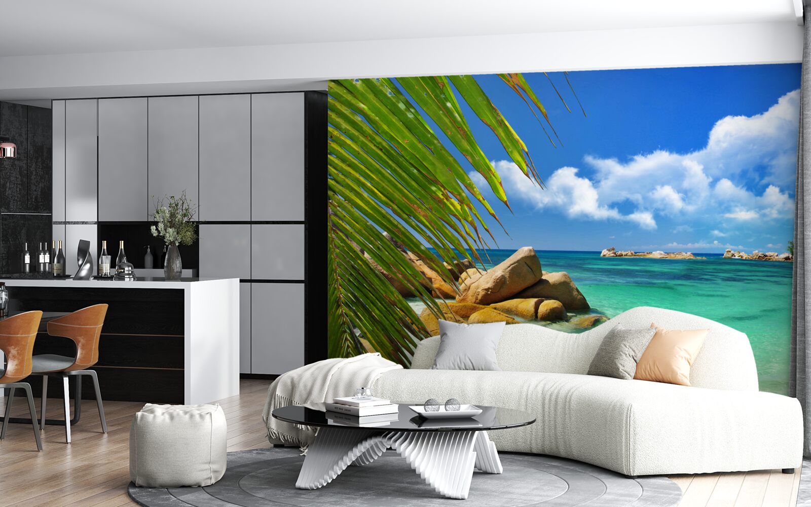 Фотошпалери тропічний пляж біля бірюзового моря