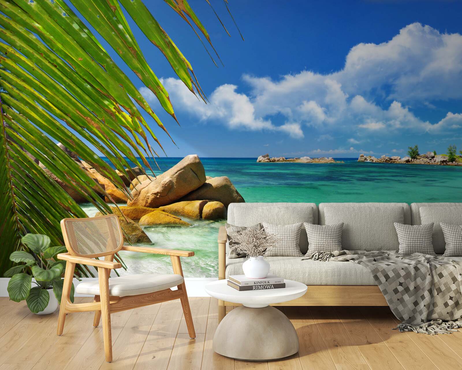 Фотошпалери тропічний пляж біля бірюзового моря