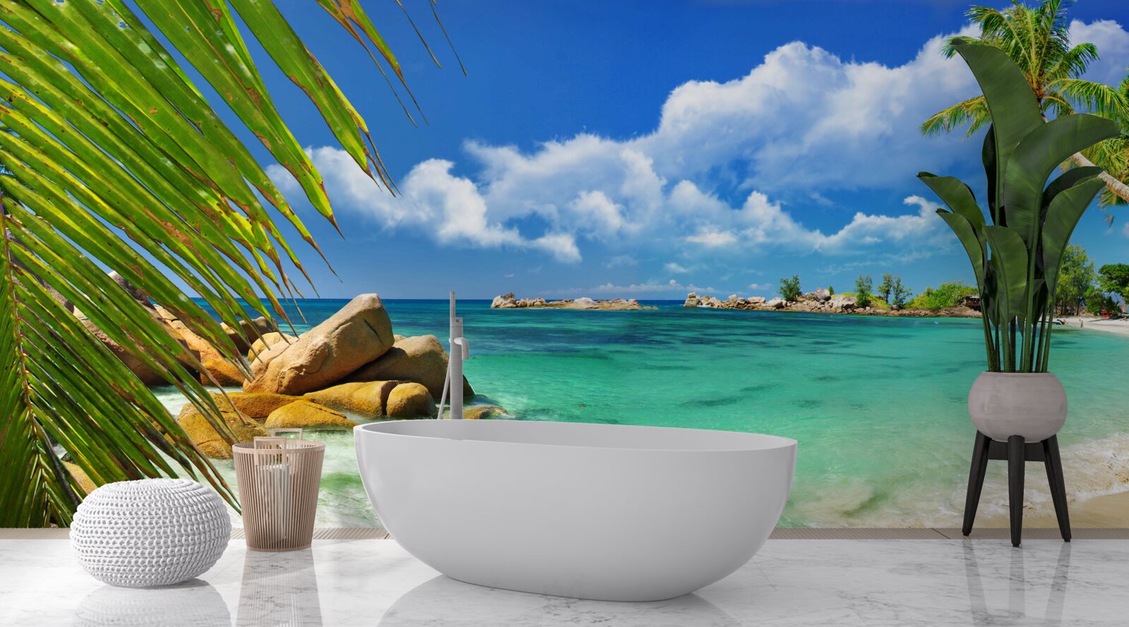 Фотошпалери тропічний пляж біля бірюзового моря