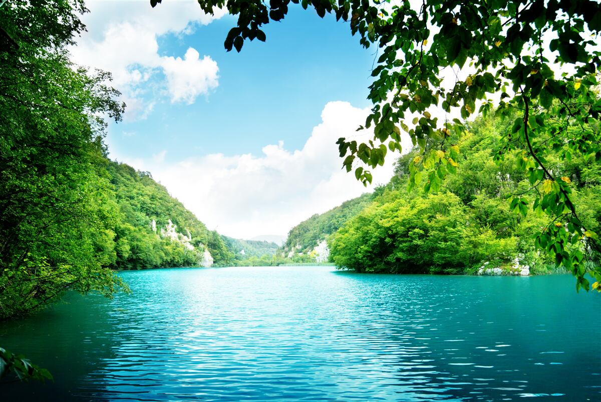 Фотошпалери блакитні води та смарагдові острови