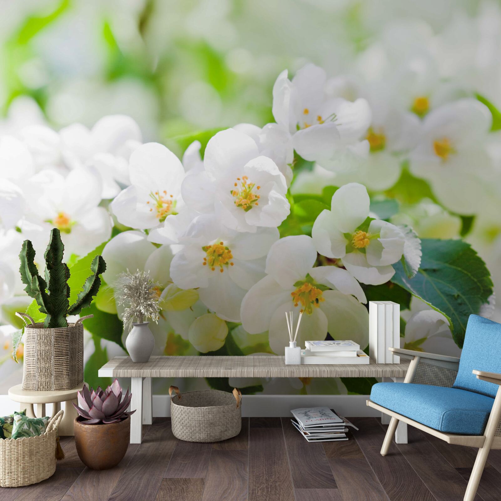 Фотошпалери квіти жасмину з приємним ароматом