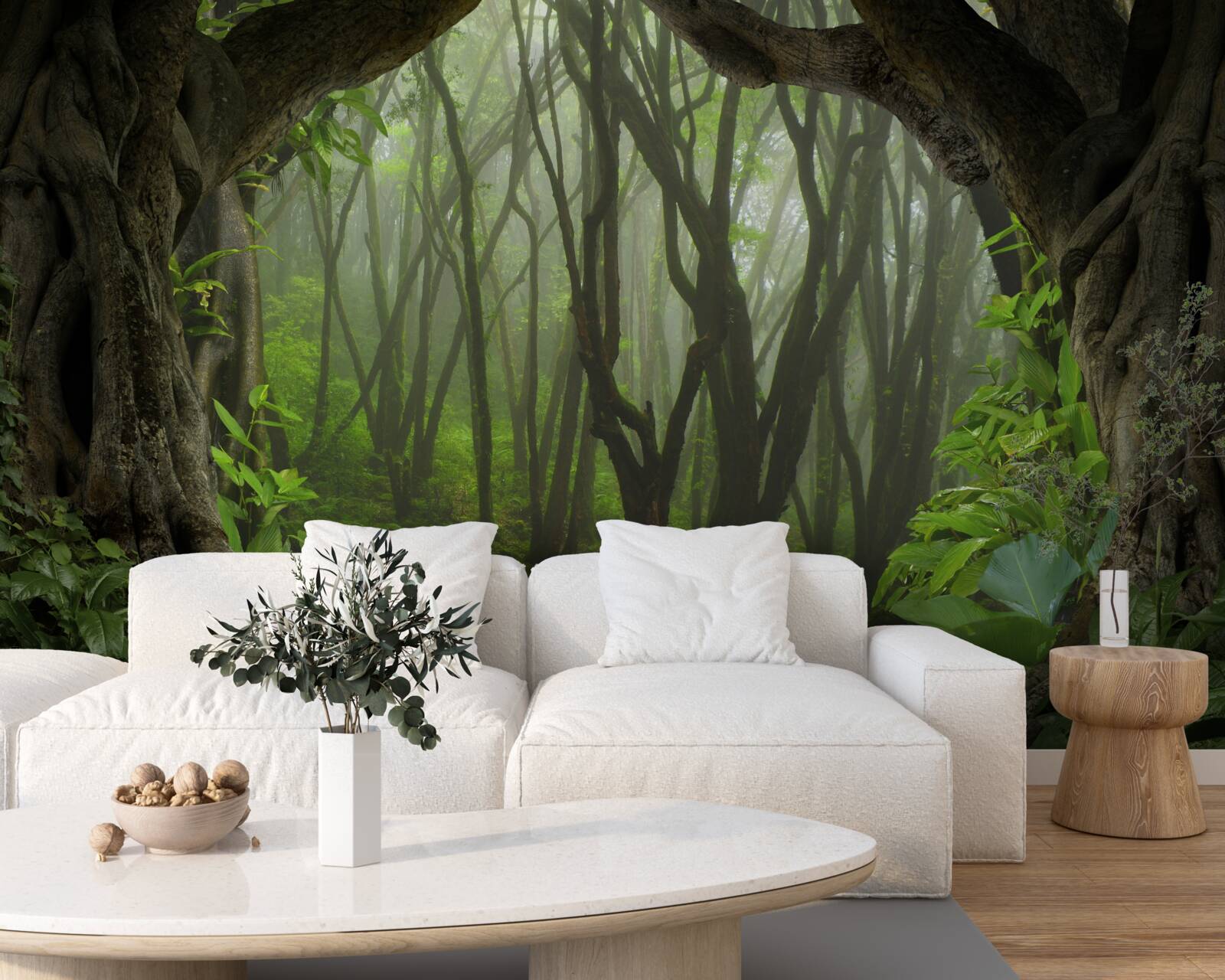 Фотошпалери пишний смарагдовий частокіл дерев