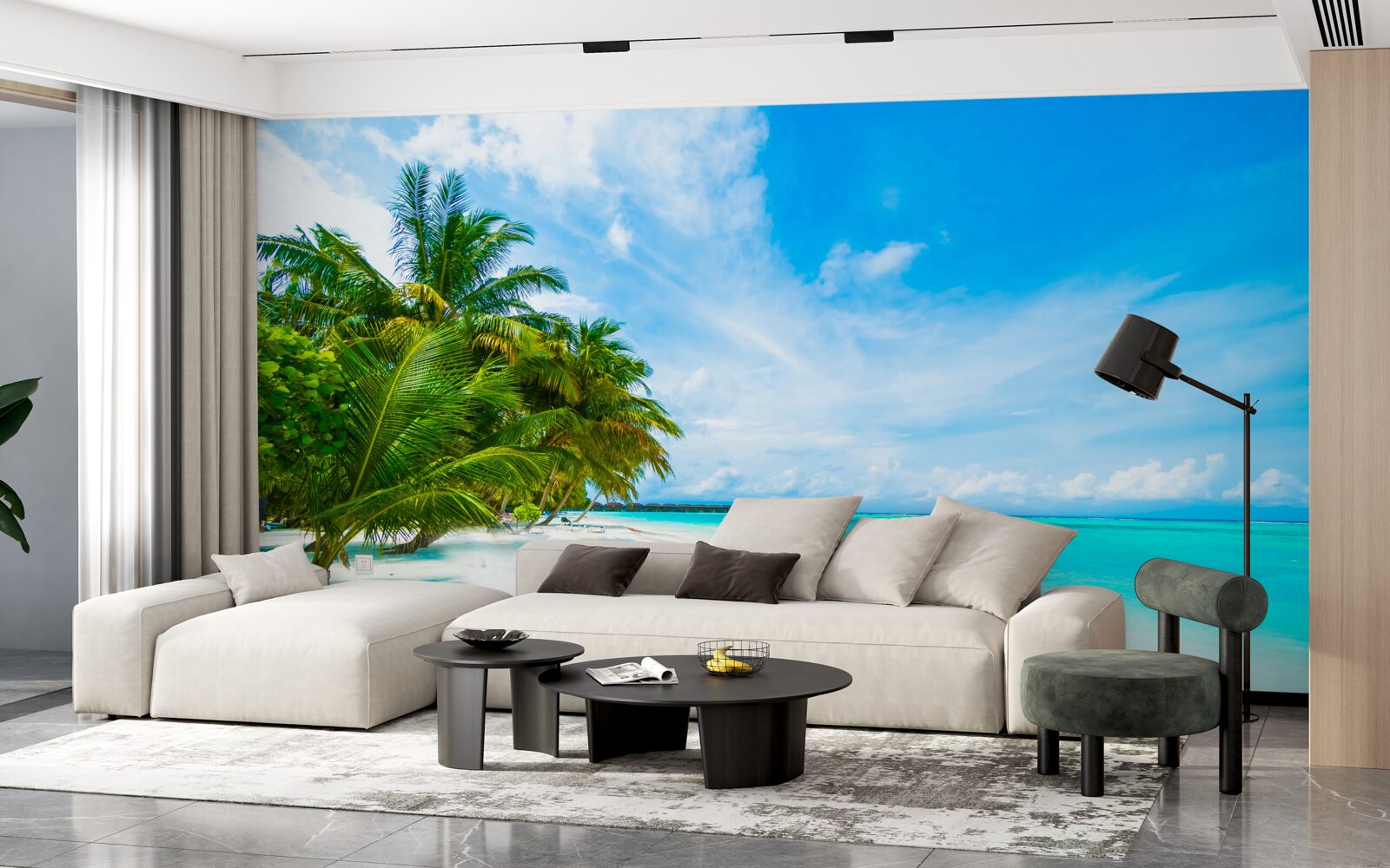 Фотошпалери піщані береги та бірюзова вода океану