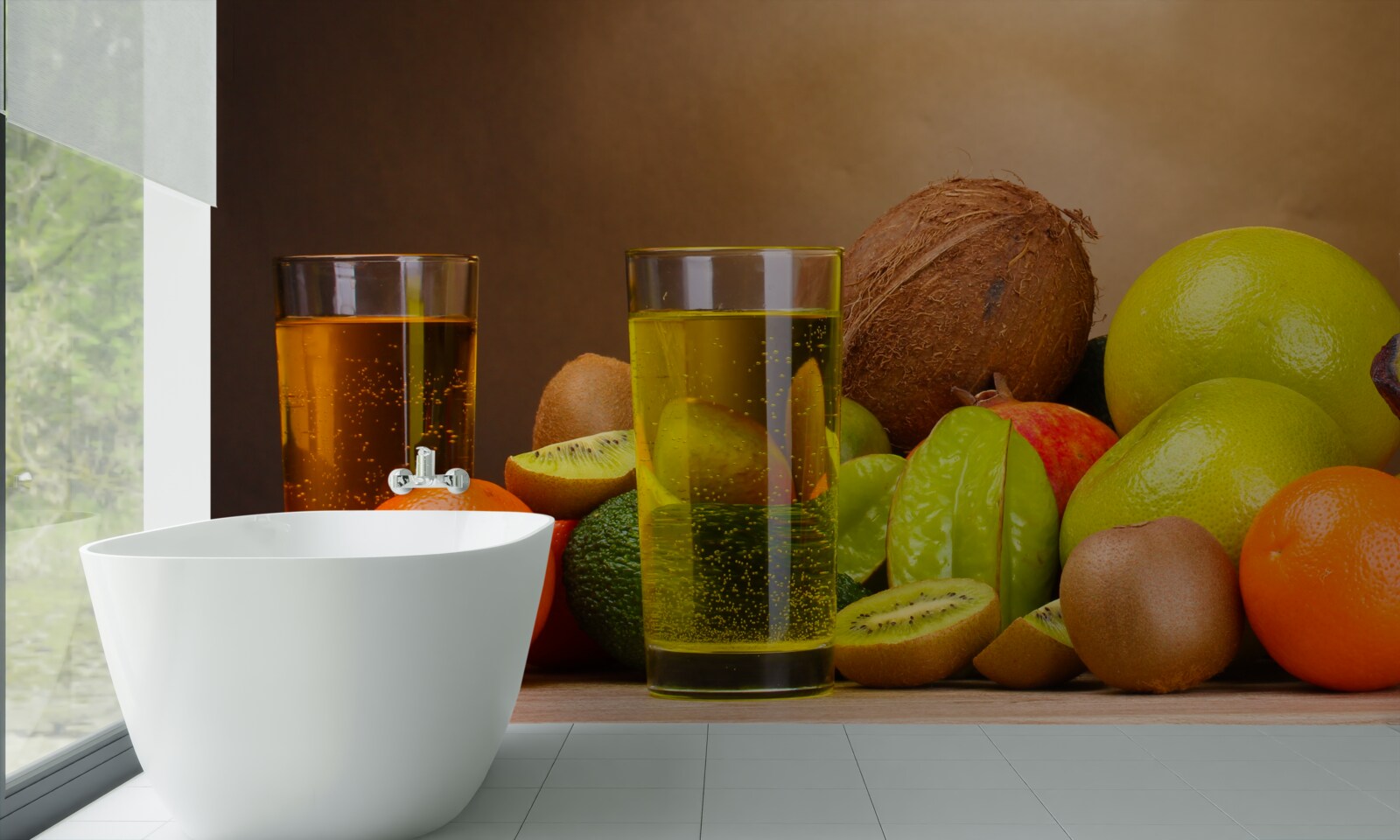 Фотошпалери охолоджені напої на основі екзотичних фруктів