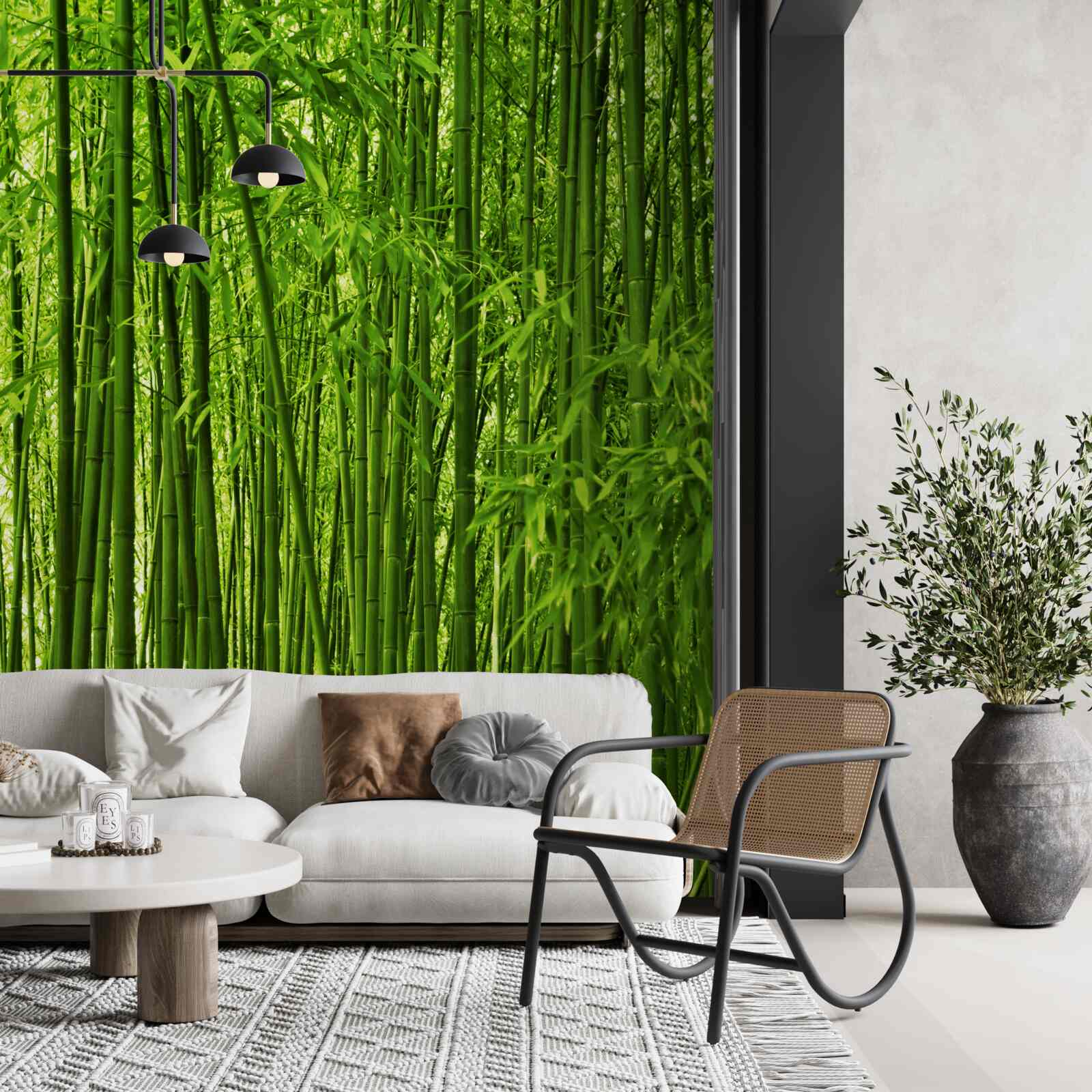 Фотошпалери щільне формування тонких бамбукових заростей