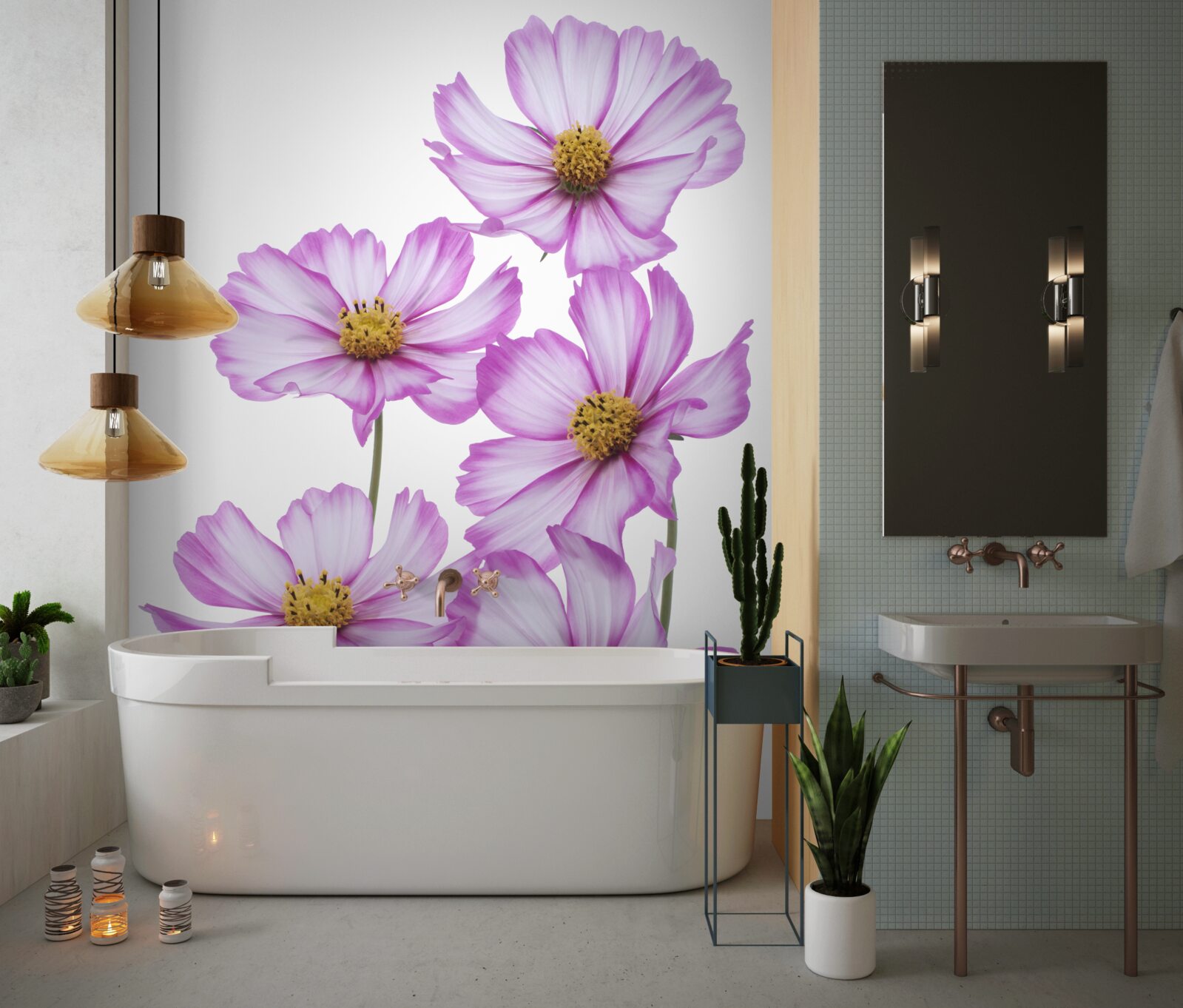 Фотошпалери на лузі цвіте витончений бузок