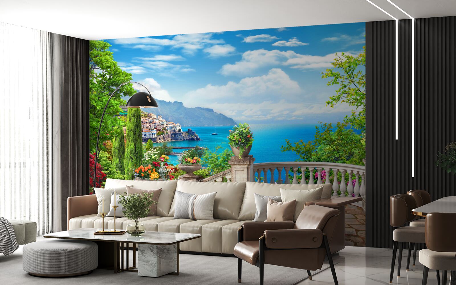 Фотошпалери кам'яний оглядовий майданчик з видом на море