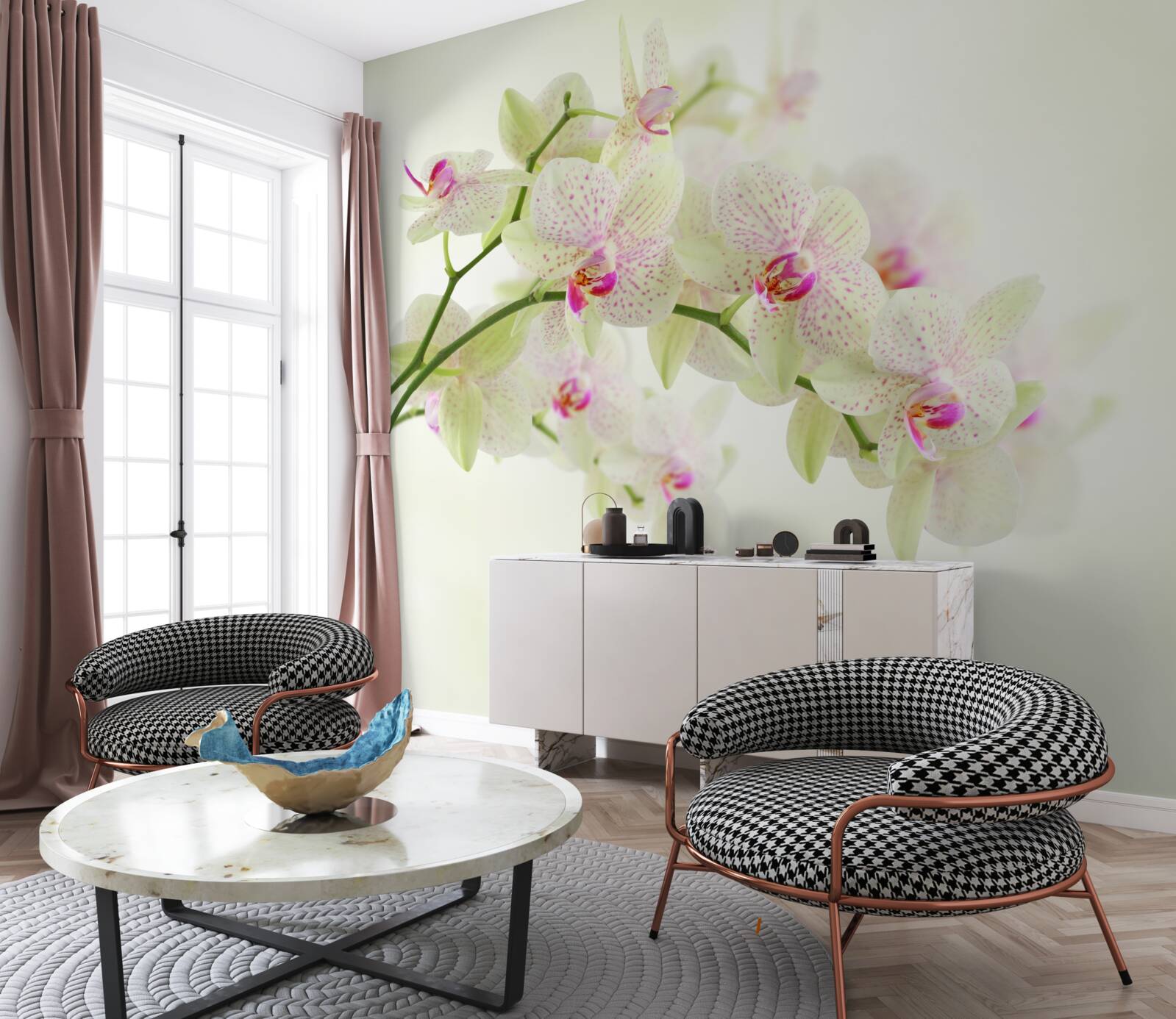 Фотошпалери надзвичайно пишні гілки з бутонами орхідей