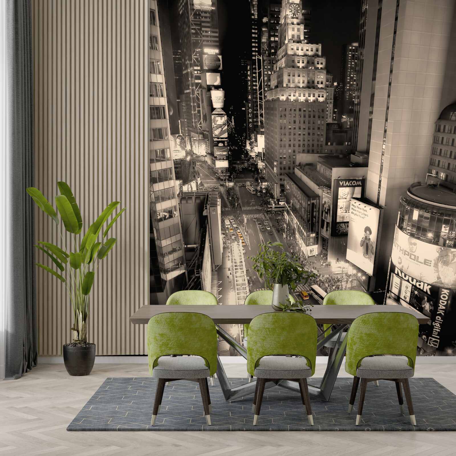 Фотошпалери Жовті таксі застрягли в сірому міському заторі