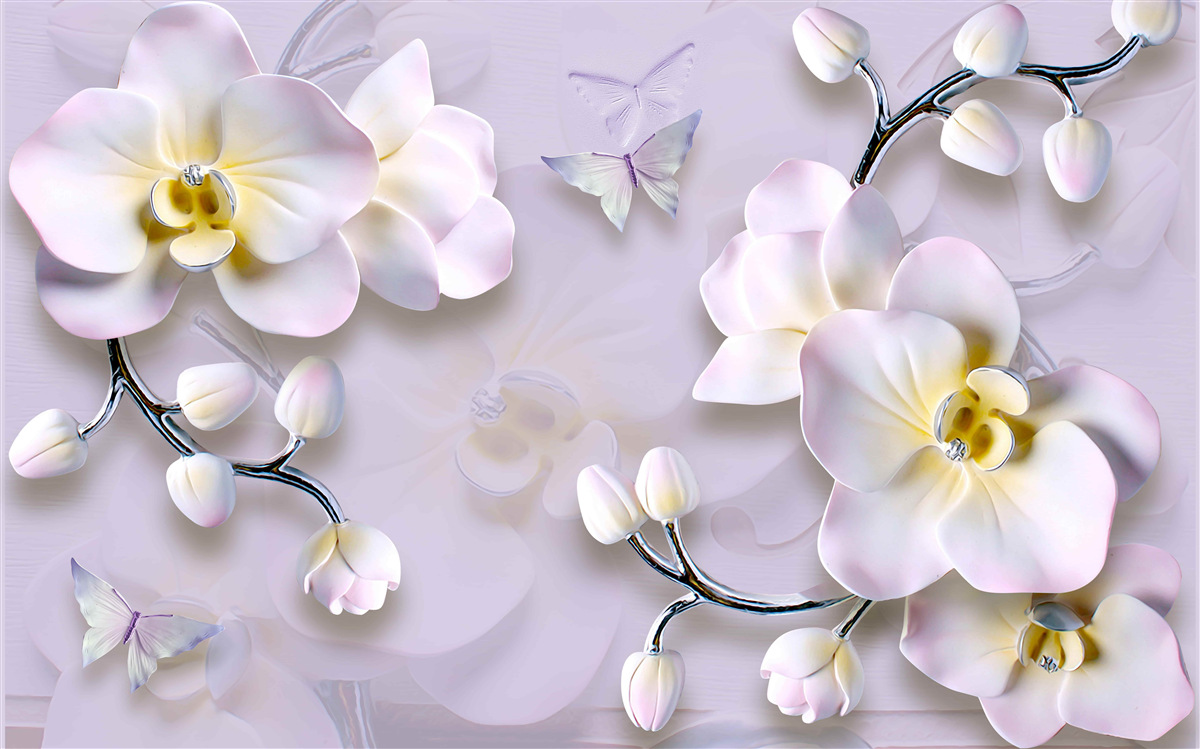 Фотошпалери білосніжні квіти, що розпускаються на гілках