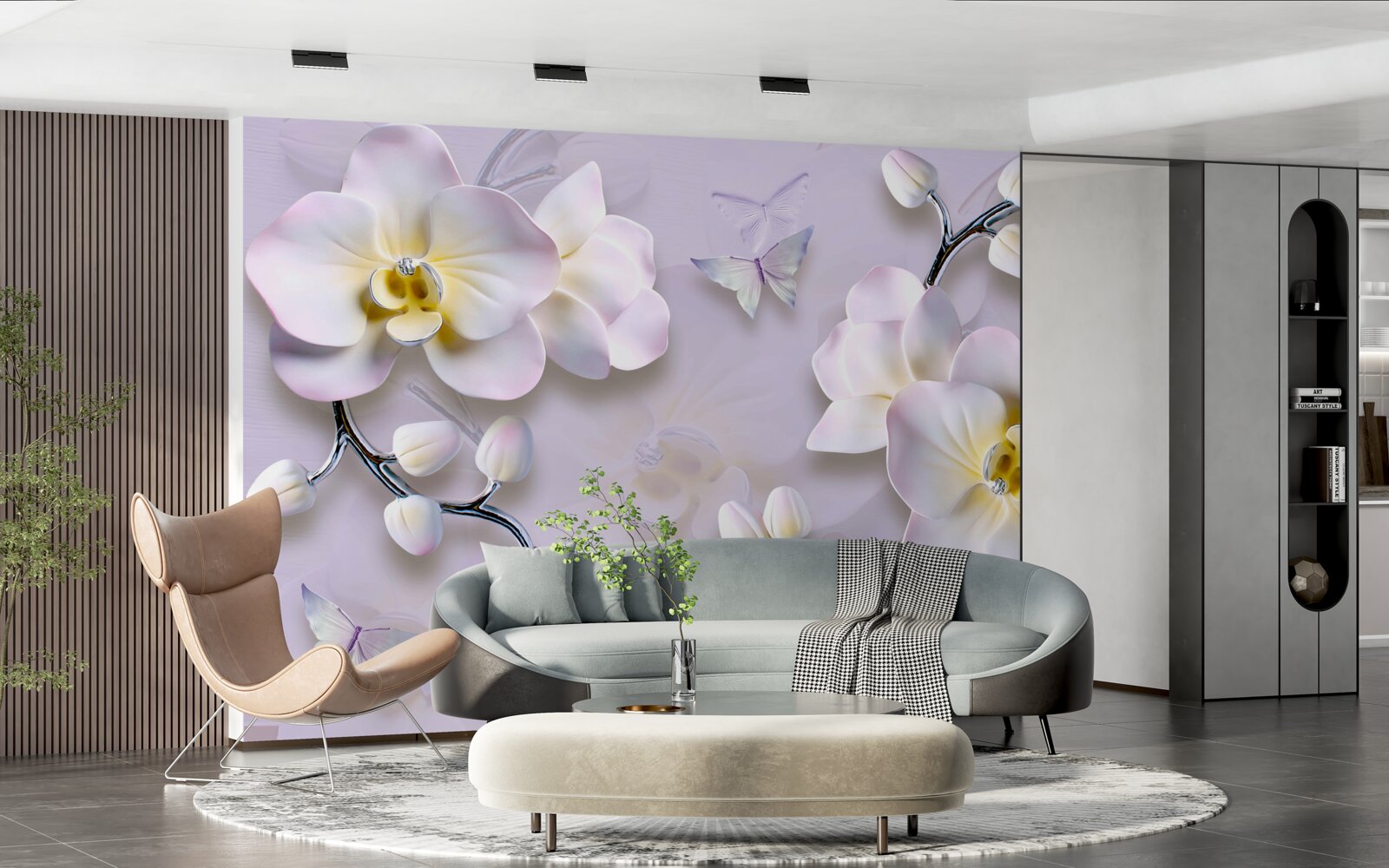 Фотошпалери білосніжні квіти, що розпускаються на гілках