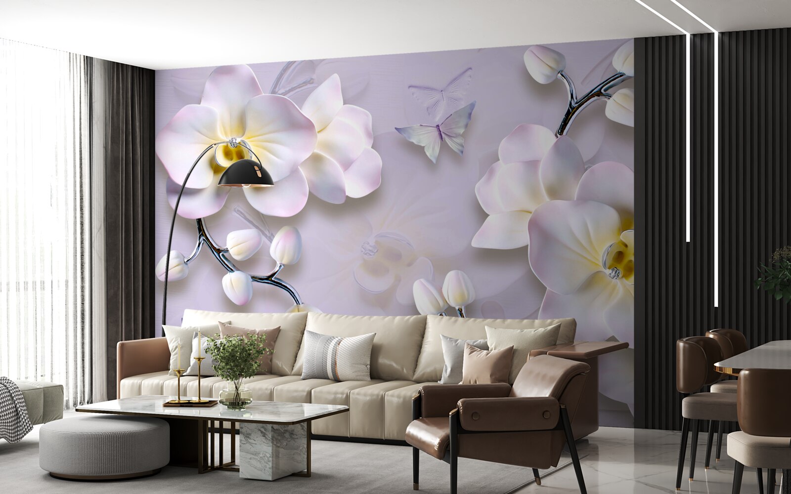 Фотошпалери білосніжні квіти, що розпускаються на гілках