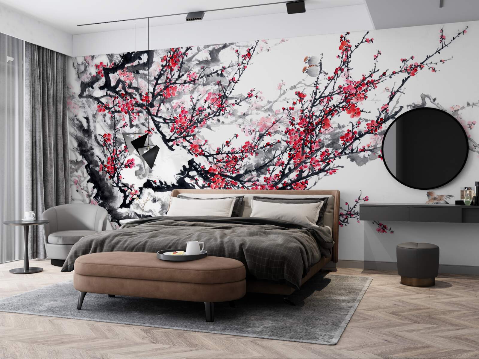 Фотошпалери на дереві цвіте сакура