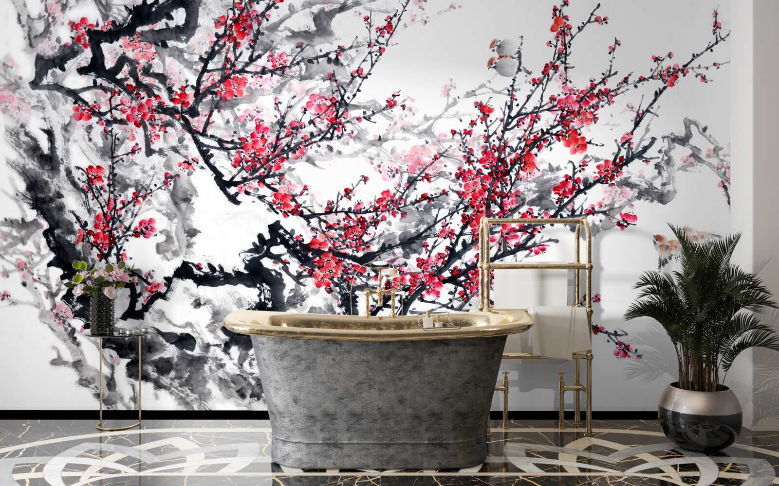 Фотошпалери на дереві цвіте сакура