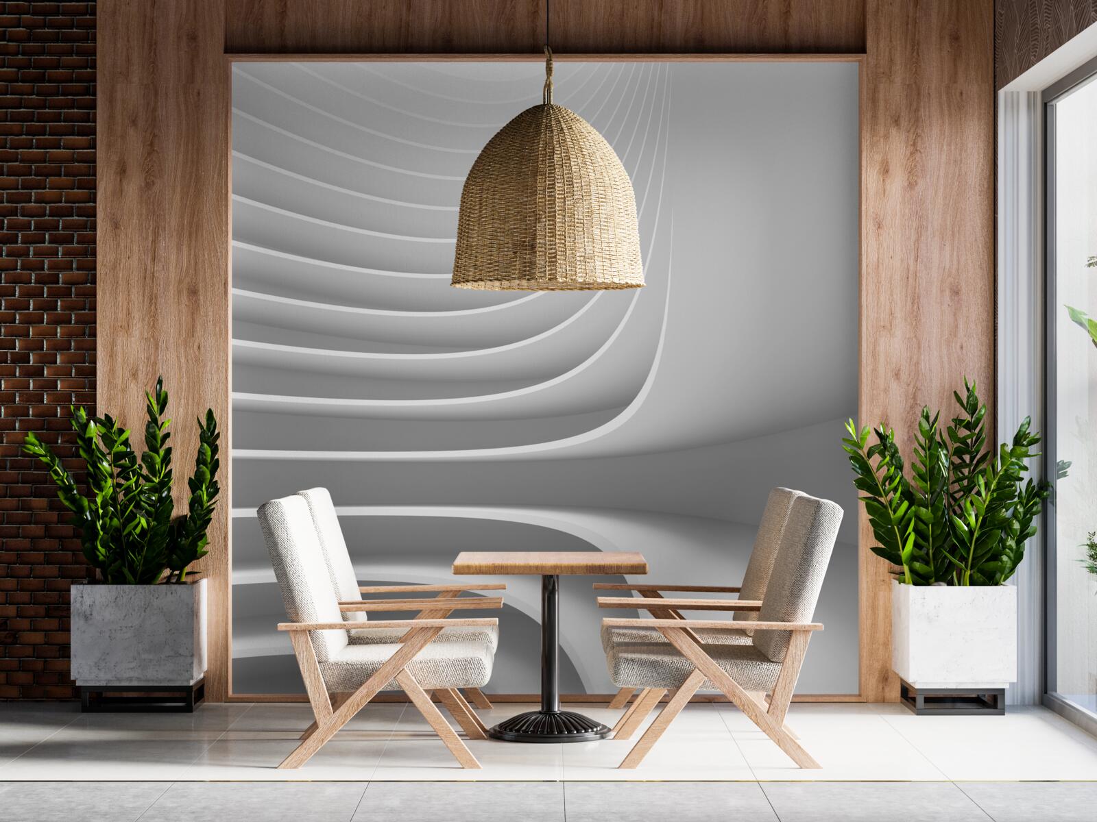 Фотошпалери плавні горизонтальні лінії з геометричним візерунком