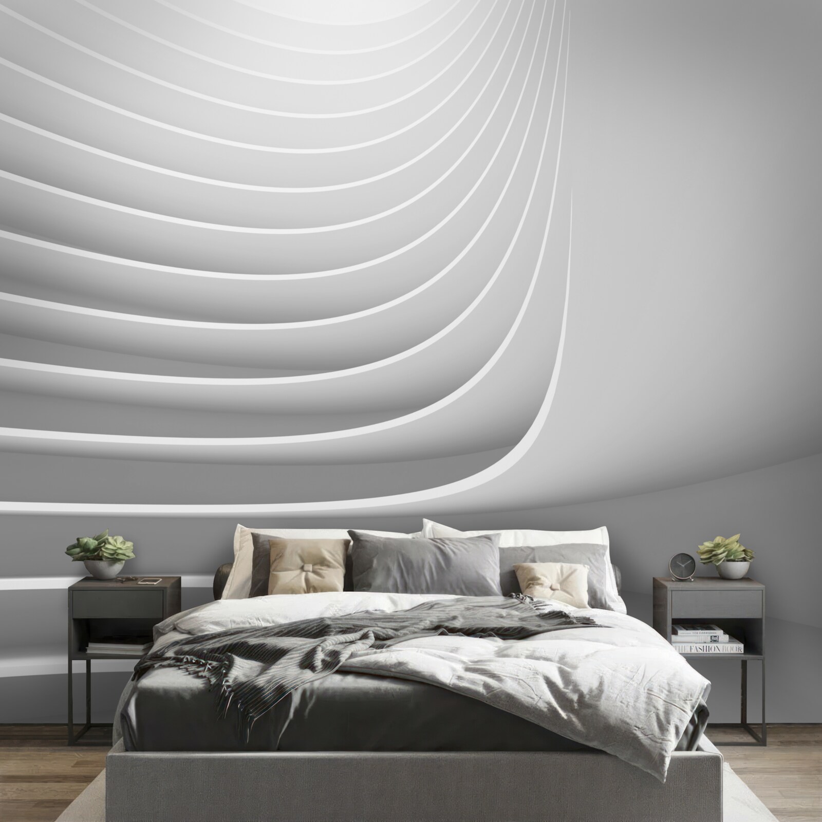 Фотошпалери плавні горизонтальні лінії з геометричним візерунком