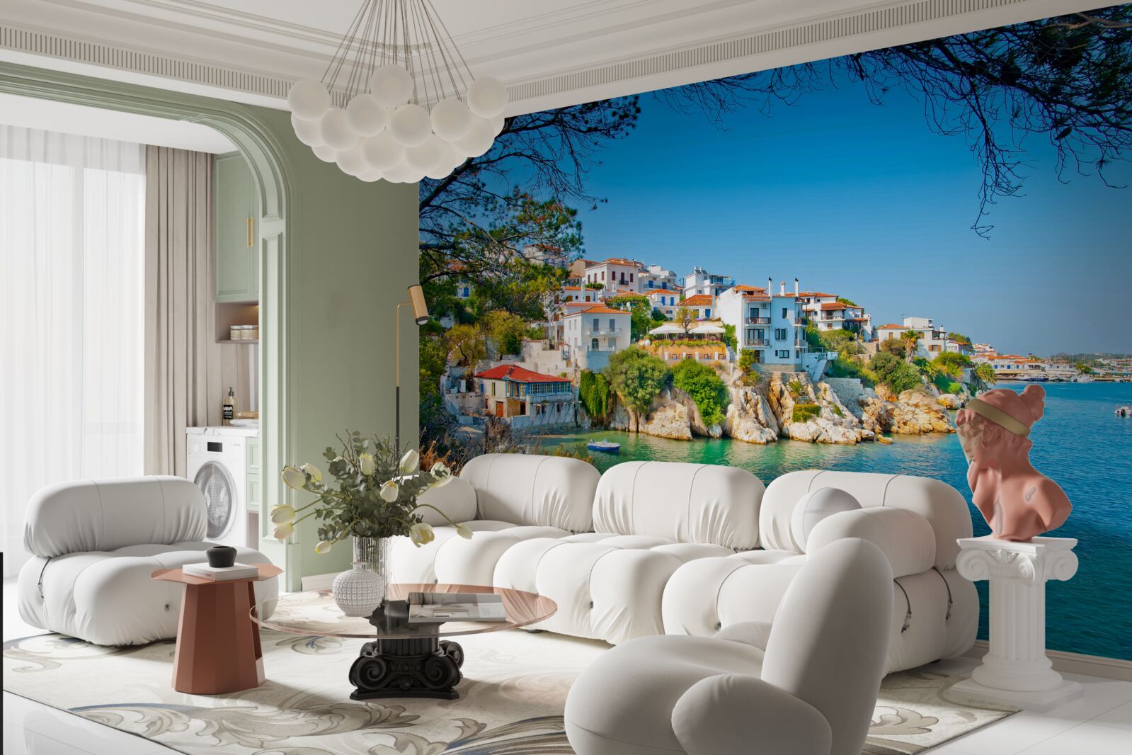 Фотошпалери тиха гавань біля грецького поселення