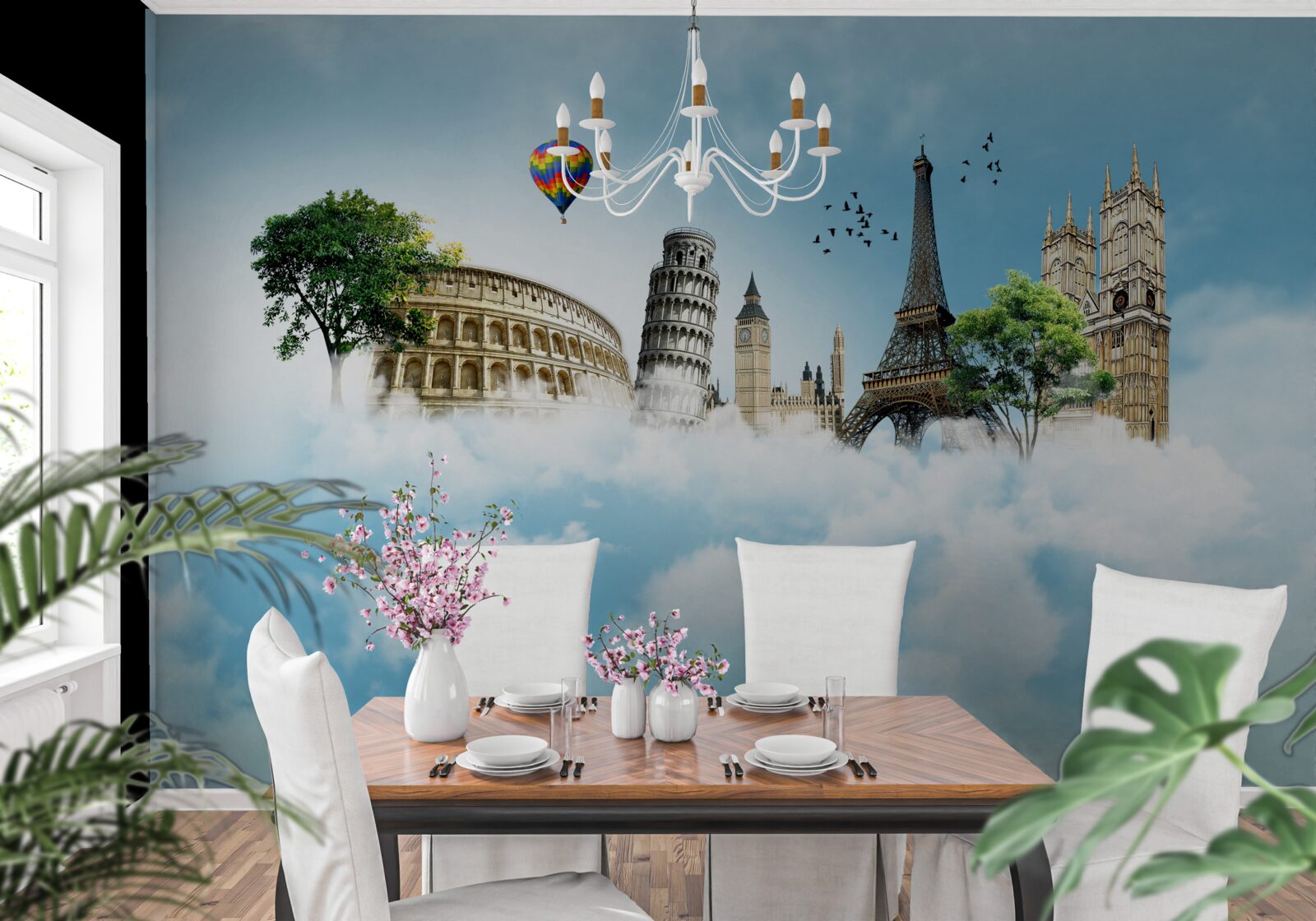 Фотошпалери пам'ятники європейських міст у небі