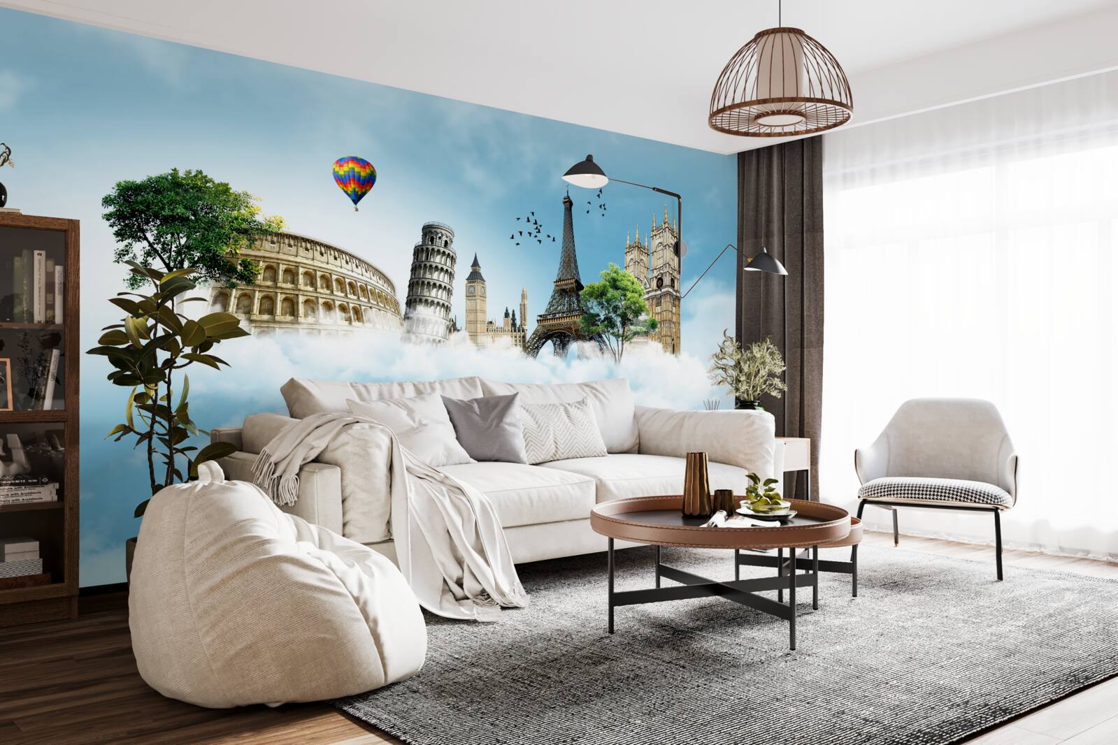 Фотошпалери пам'ятники європейських міст у небі