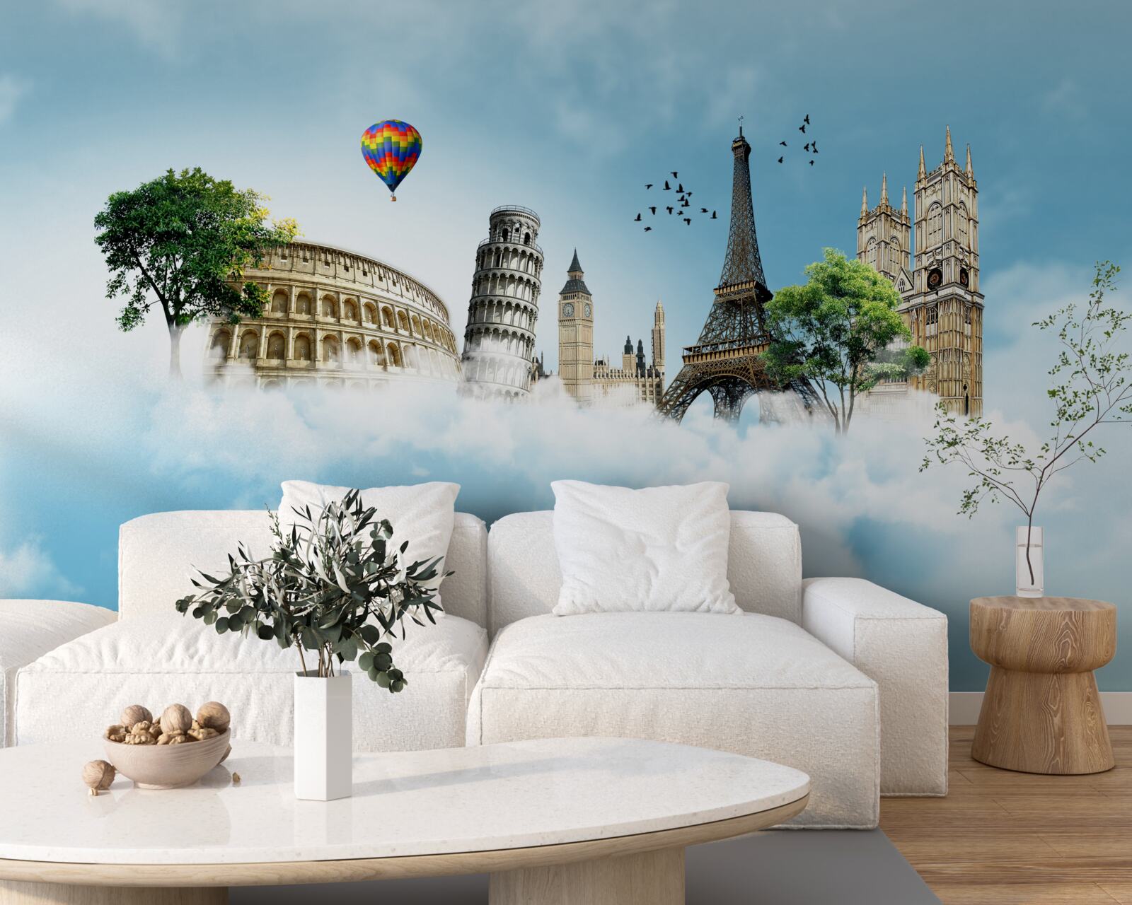 Фотошпалери пам'ятники європейських міст у небі