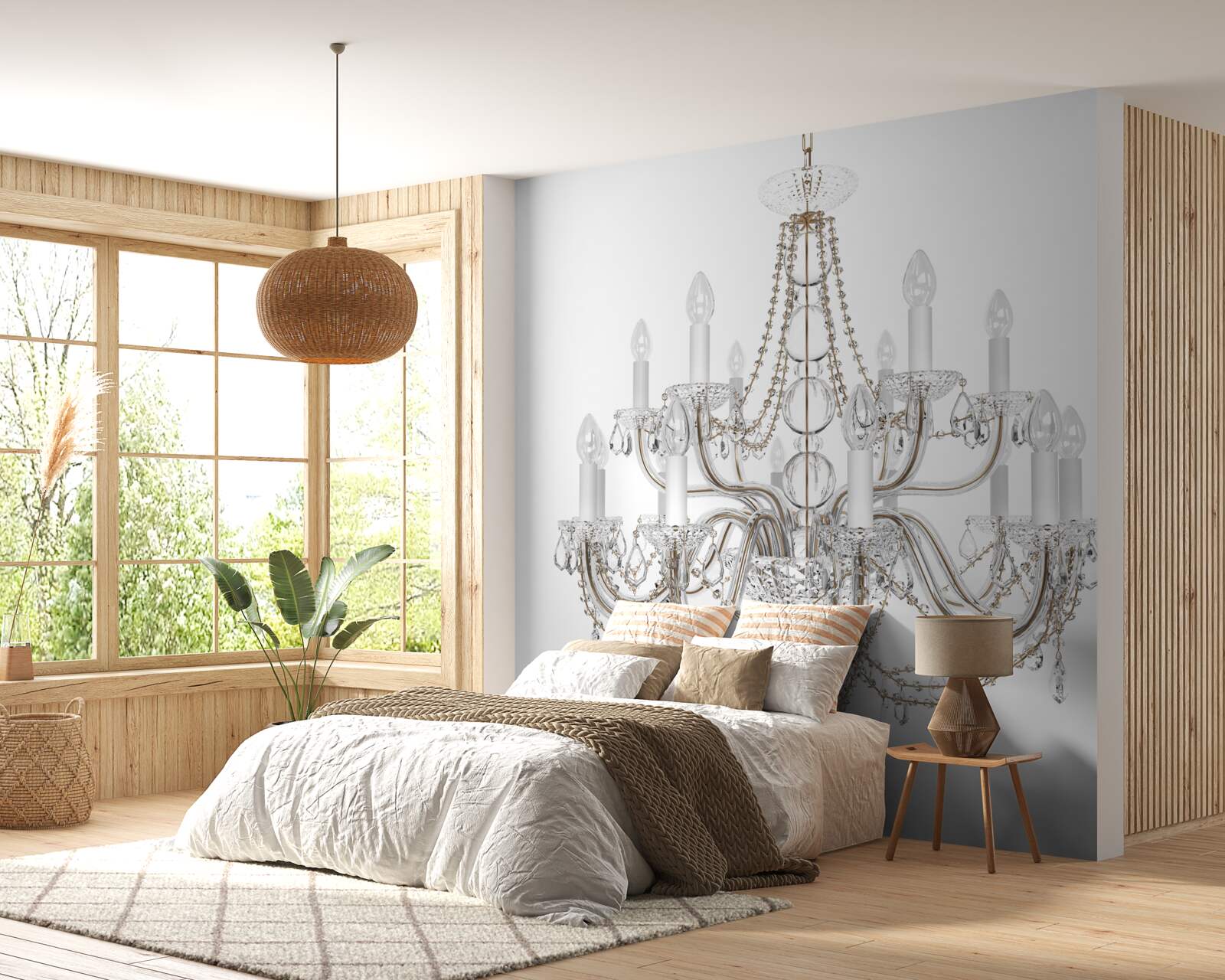 Фотошпалери елегантна люстра у вінтажному стилі з канделябрами