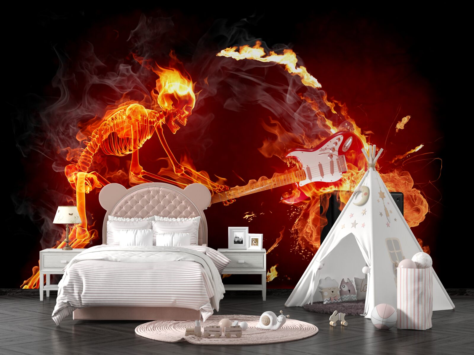 Фотошпалери артист розбиває гітару об підсилювач