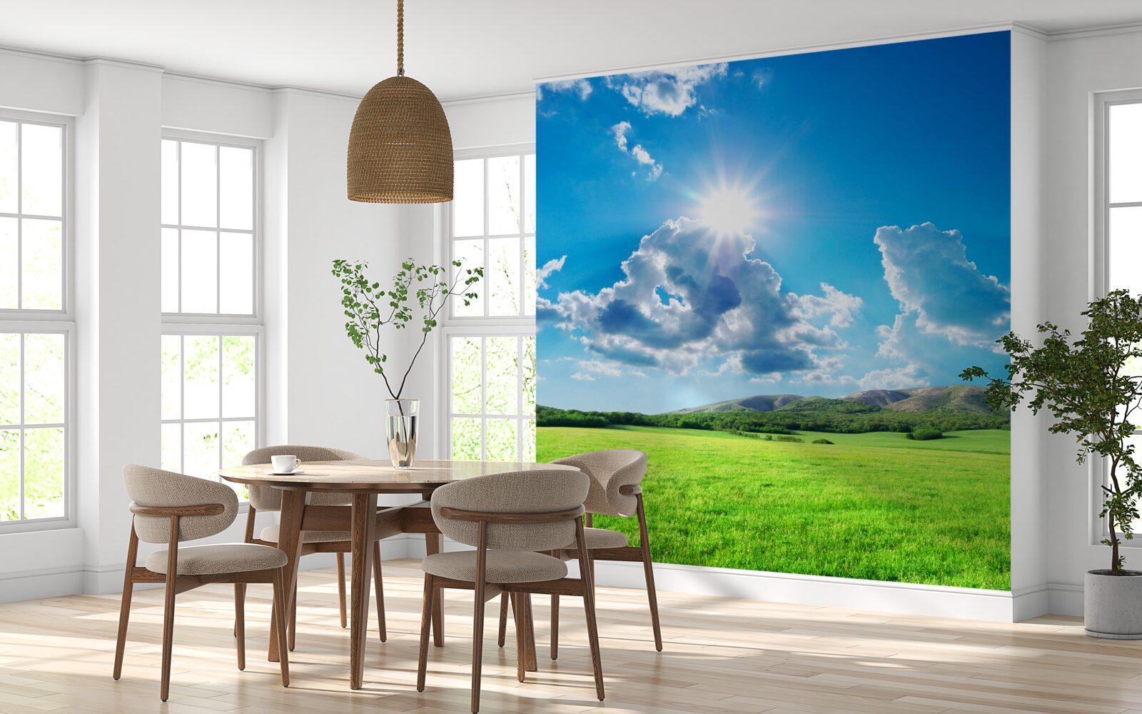 Фотошпалери яскравий літній день на лузі