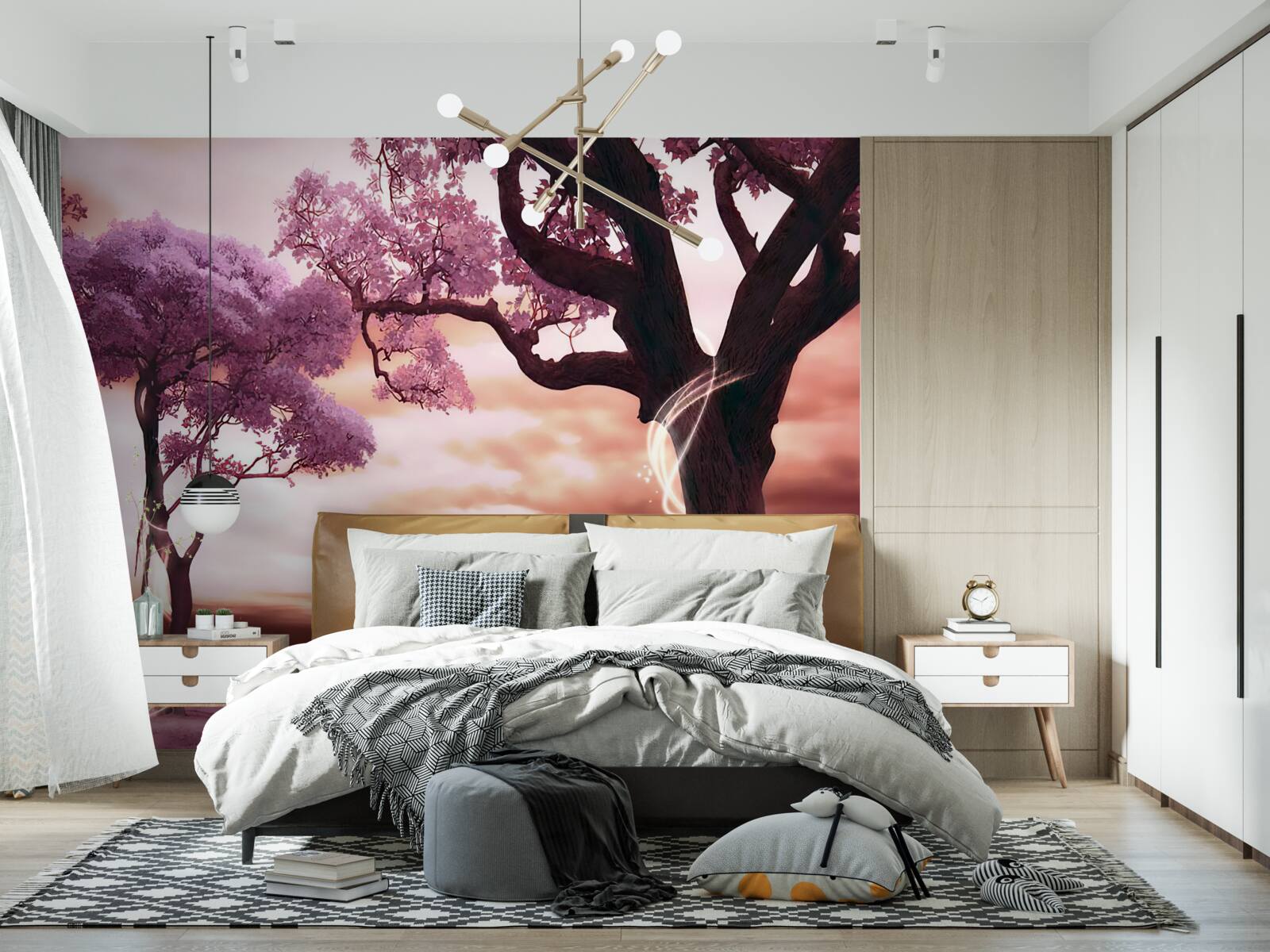 Фотошпалери стійкі дерева в пустелі, сповнені життя і краси