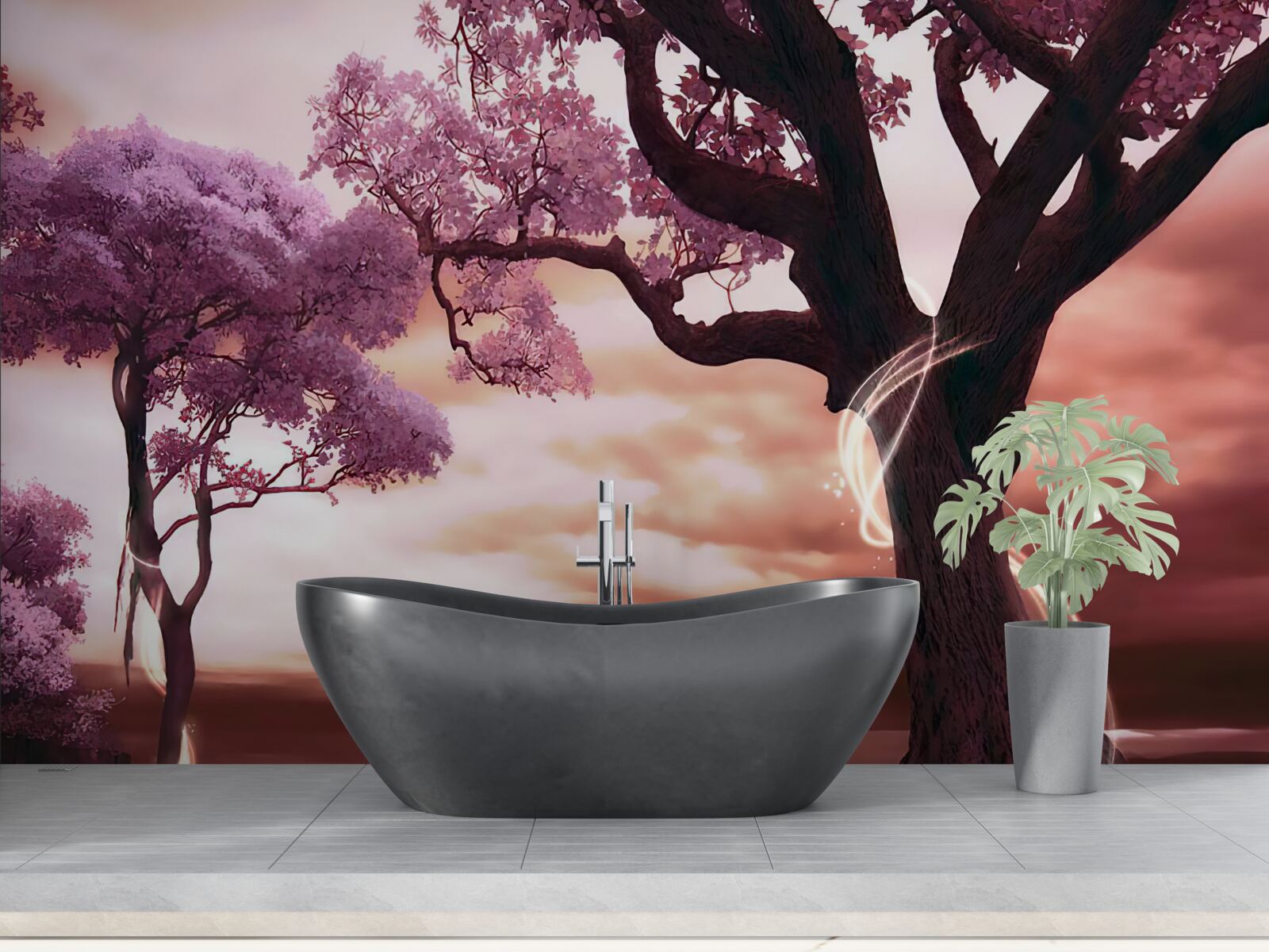 Фотошпалери стійкі дерева в пустелі, сповнені життя і краси