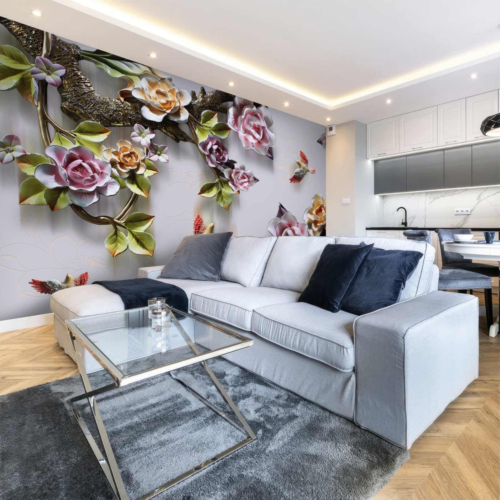 Фотошпалери птахам подобається нектар квітучих рослин