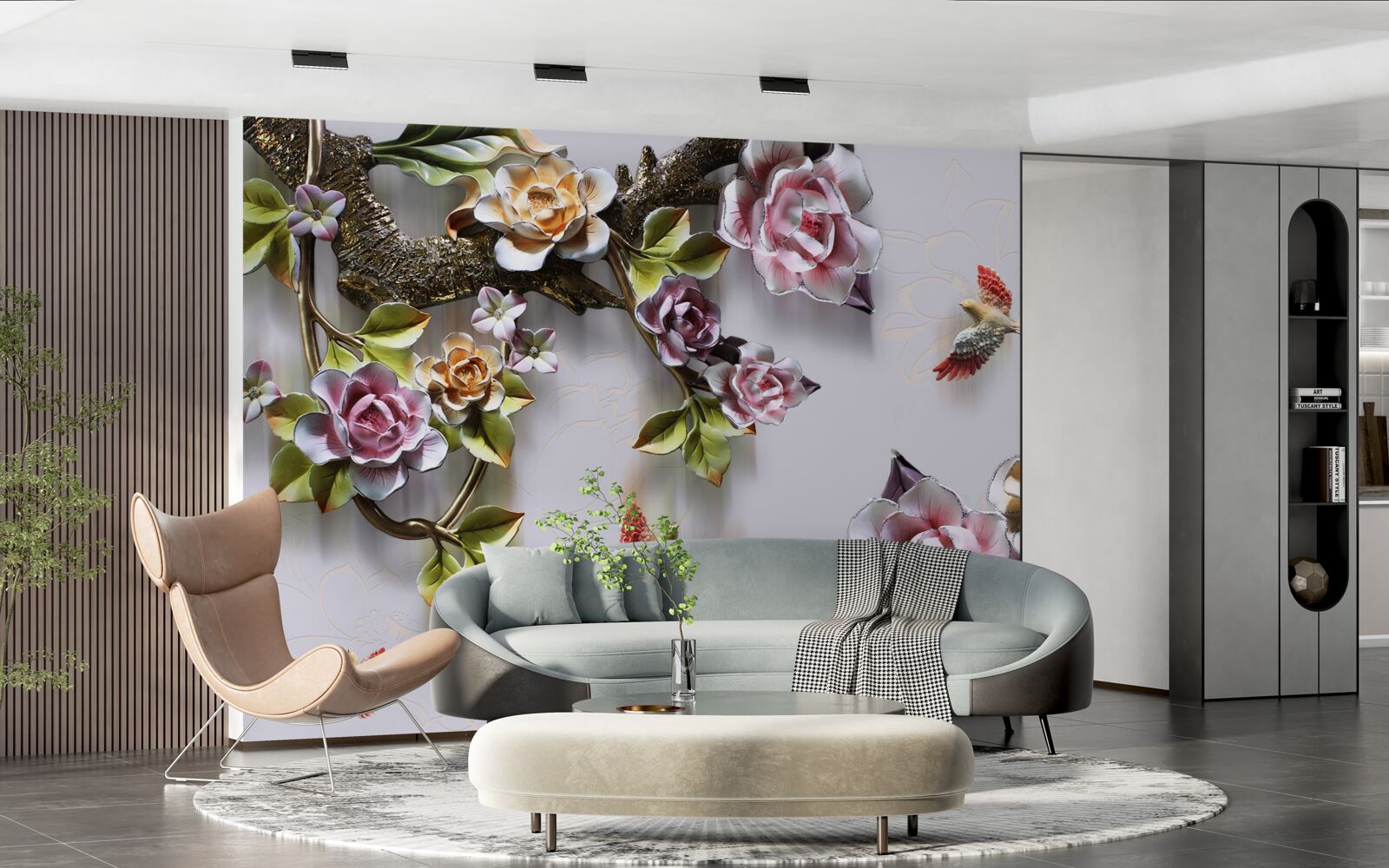 Фотошпалери птахам подобається нектар квітучих рослин