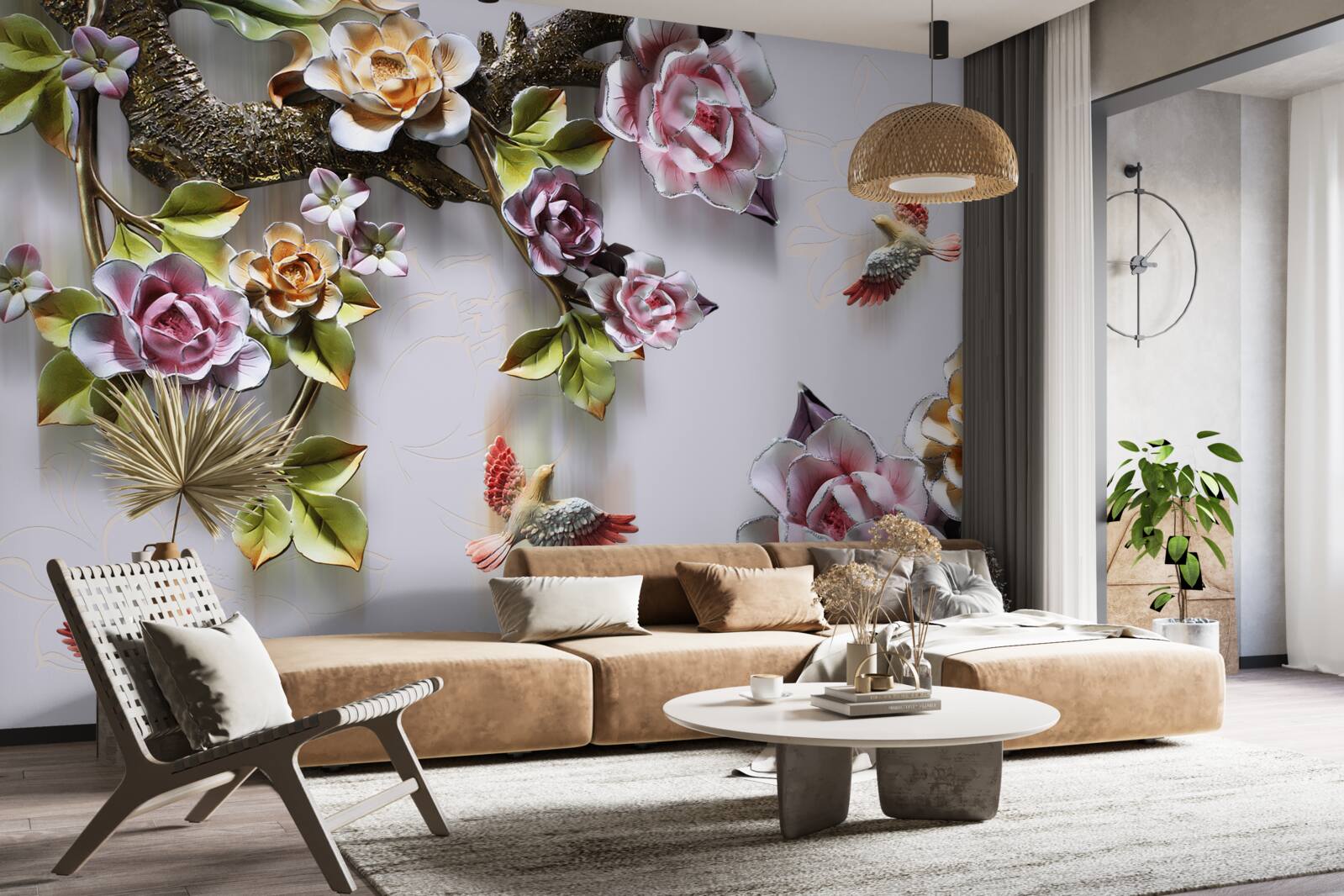 Фотошпалери птахам подобається нектар квітучих рослин