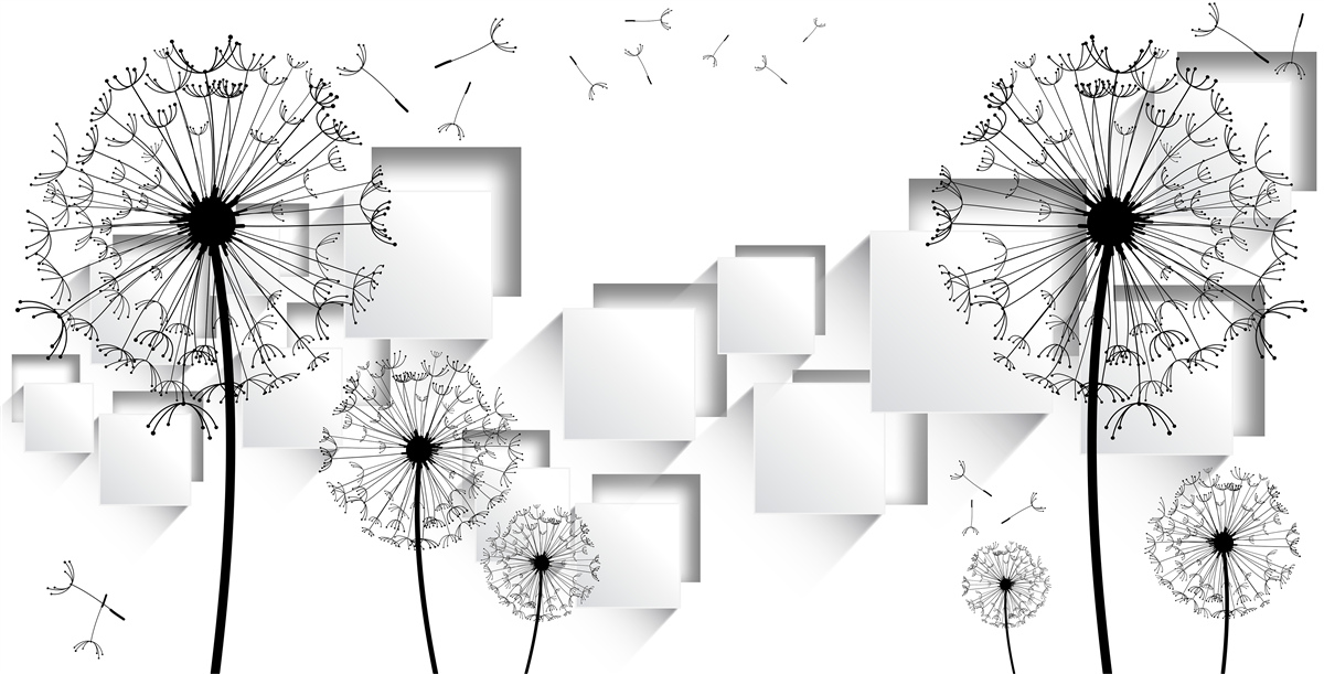 Фотошпалери куби, що плавають на задньому плані, доповнені молочаєм