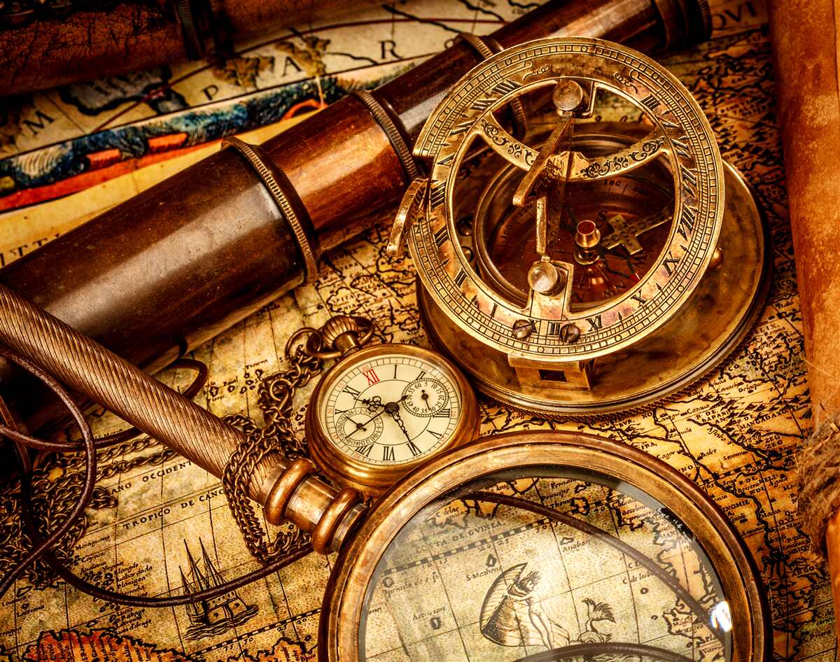 Фотошпалери навігаційні пристрої, такі як компас та інші елементи навігації